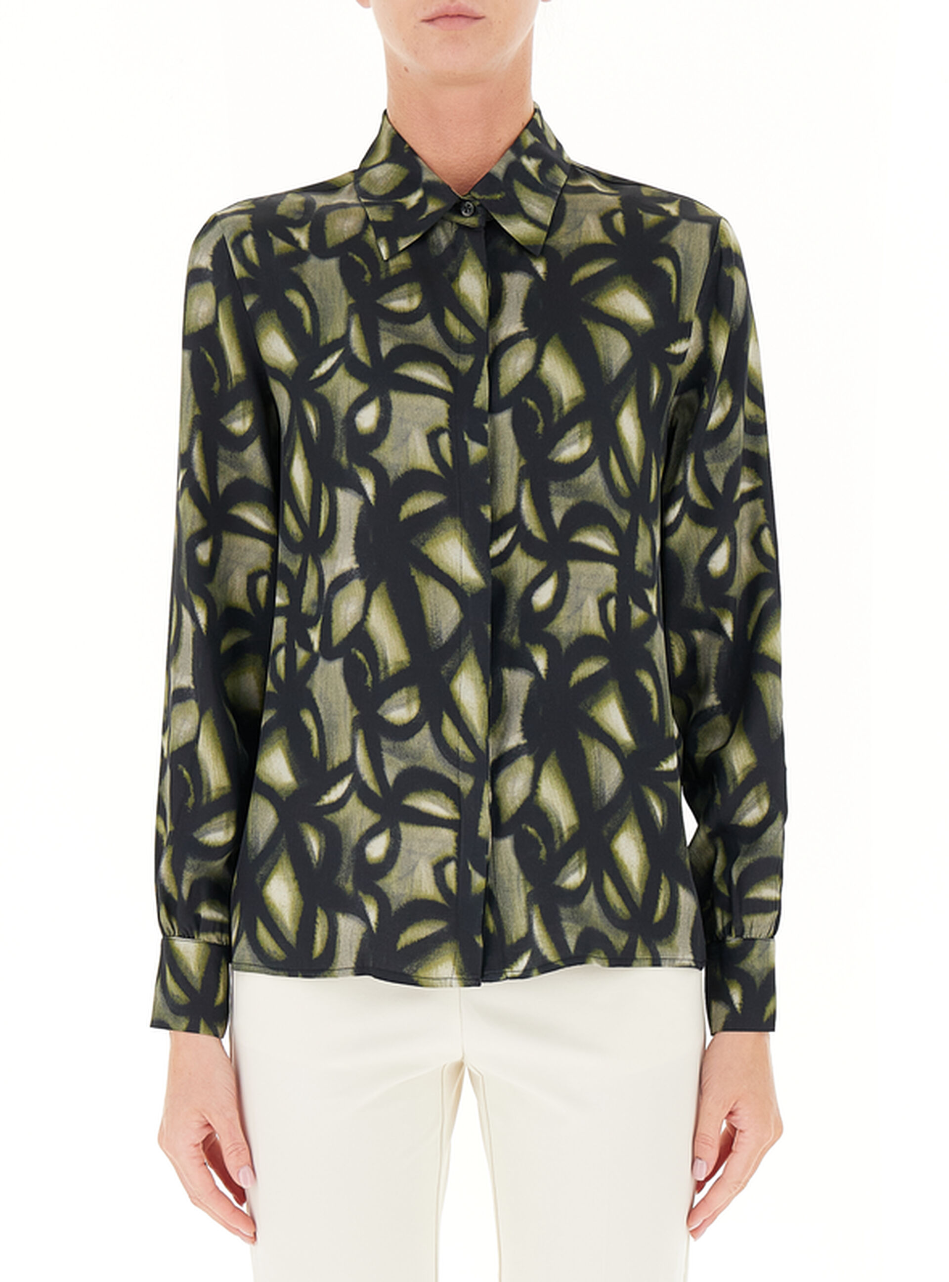 Camicia in viscosa LIU JEANS VERDE