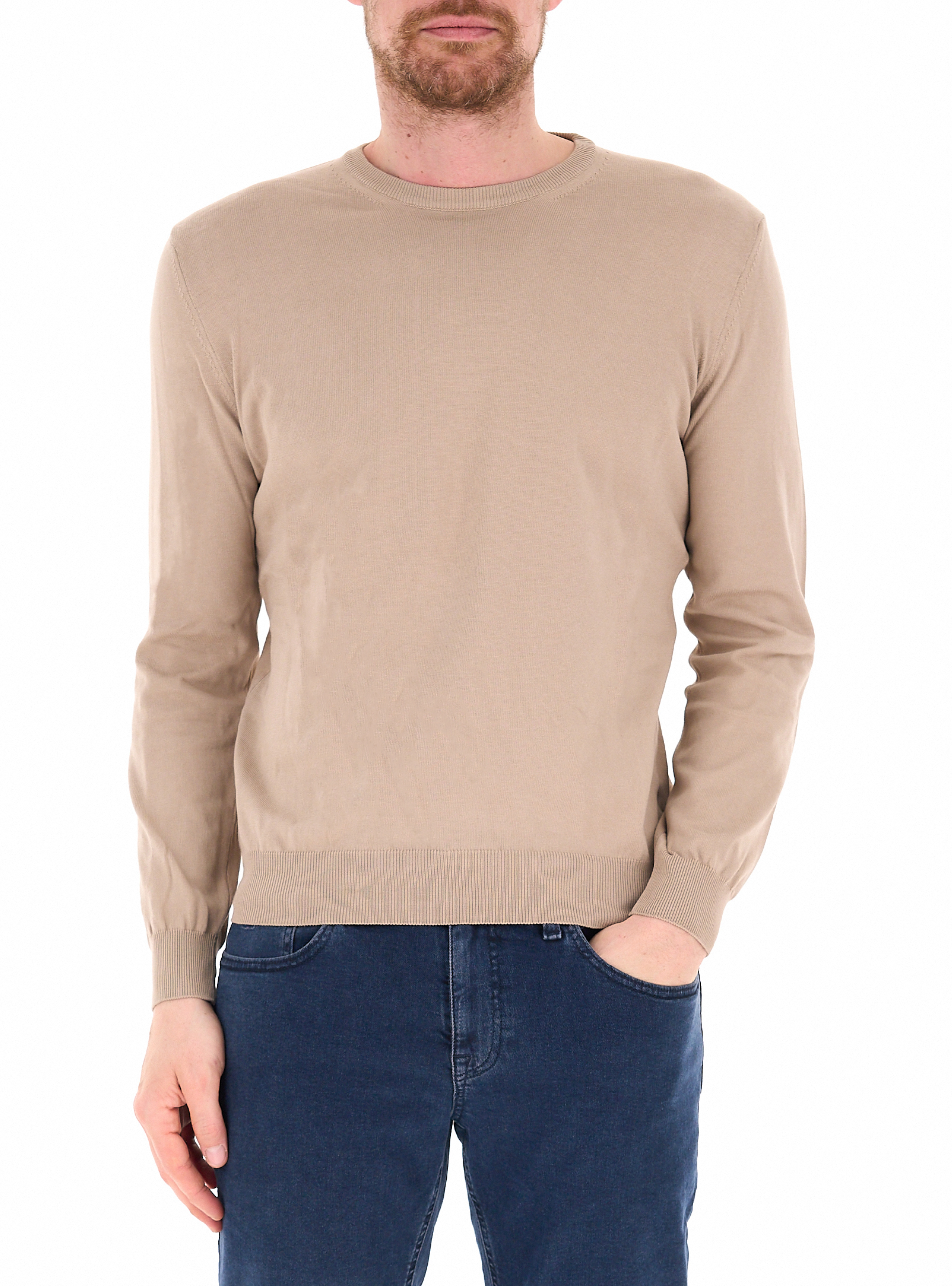 PREMODE Maglione in cotone BEIGE