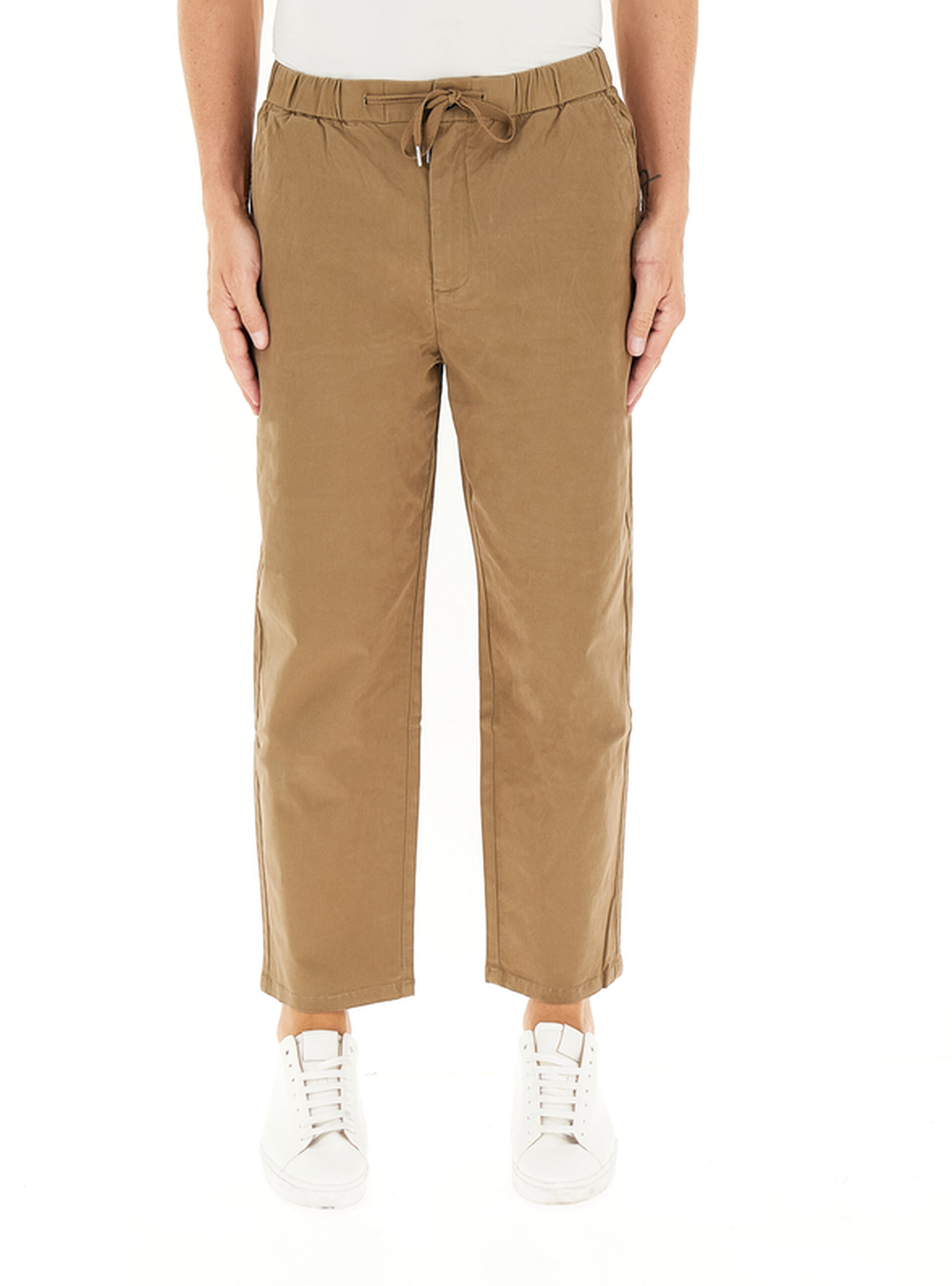 Pantalone vita elasticizzata MARRONE CHIARO