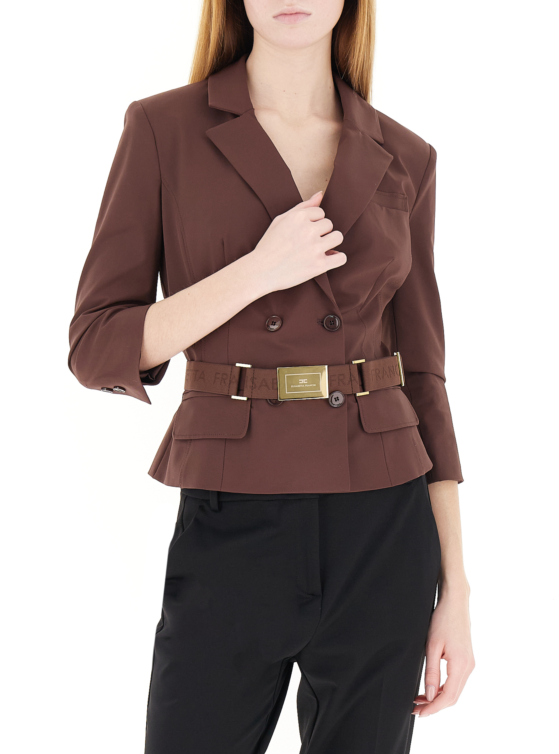 Blazer con cintura MARRONE 44