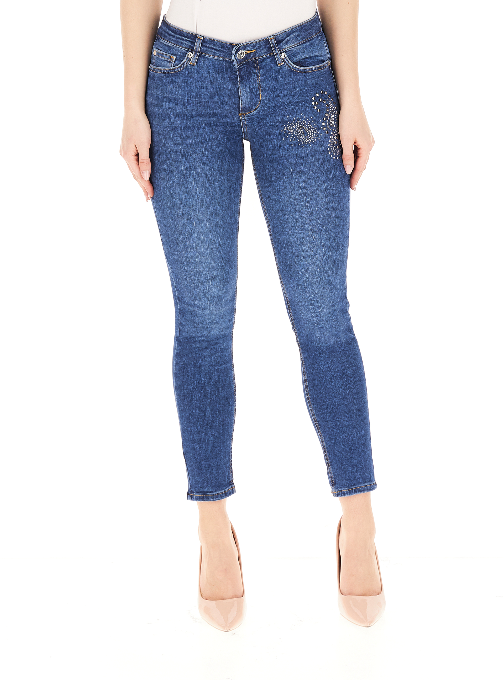 LIU JO Jeans con strass BLU