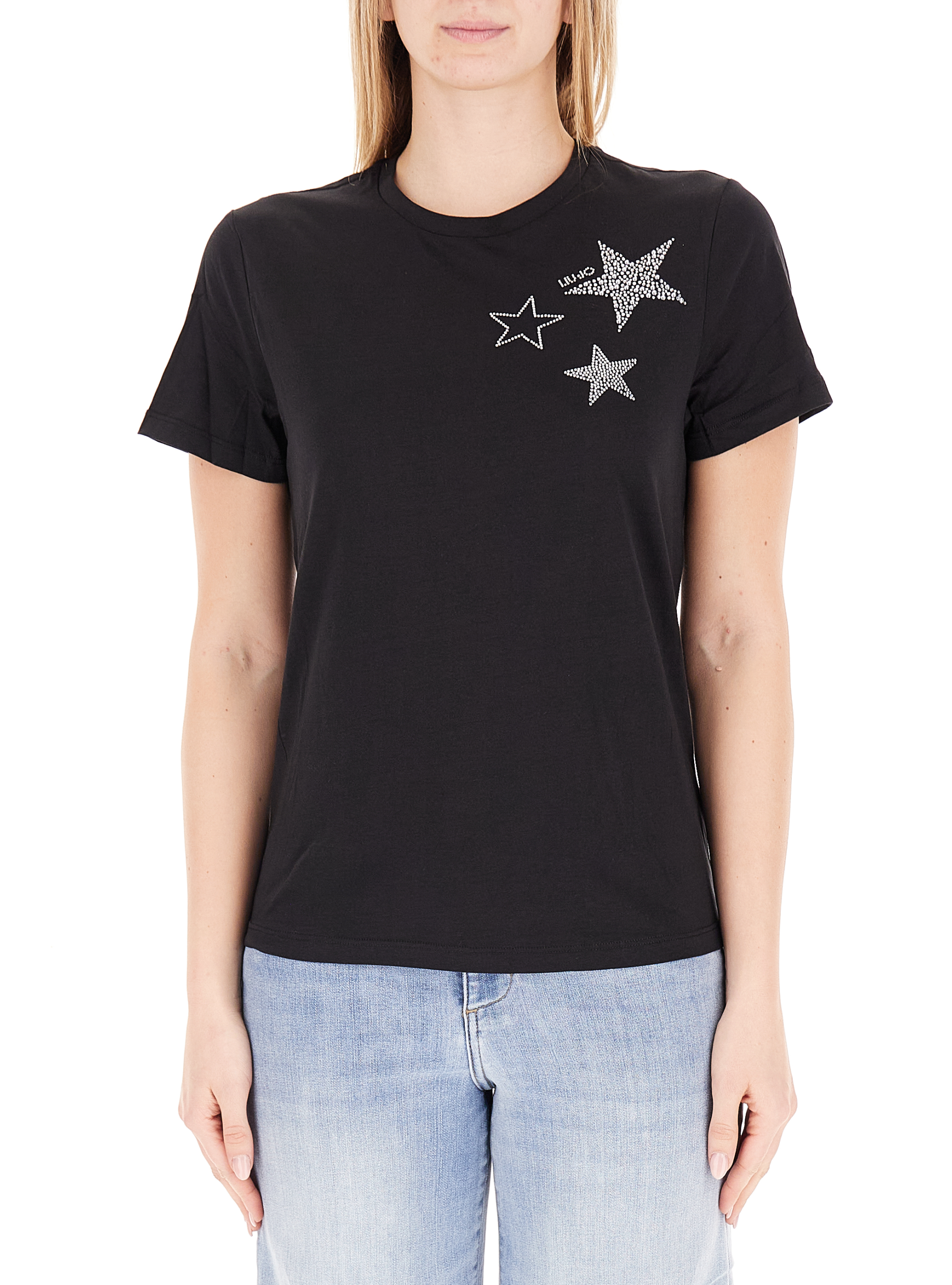T-shirt con strass LIU JEANS NERO XL