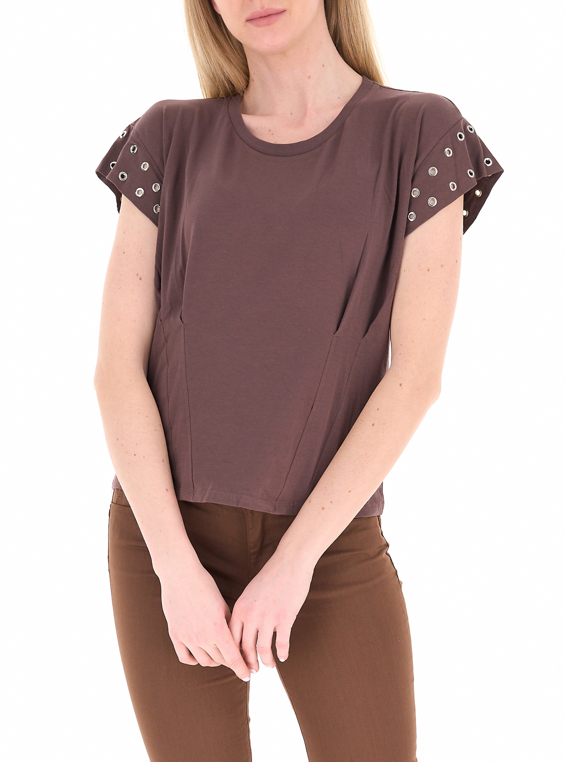 T-shirt girocollo SPORT MARRONE