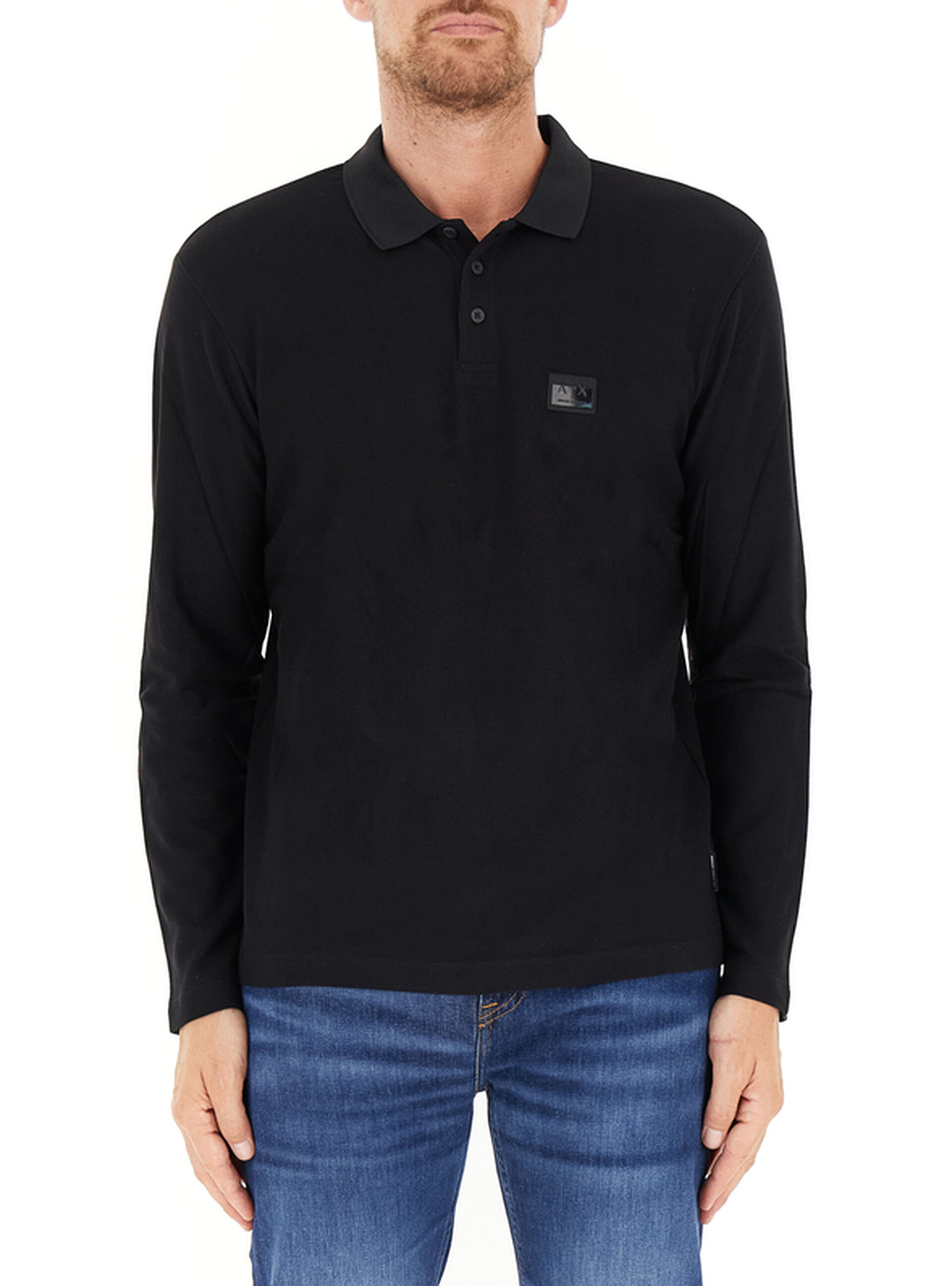 Polo maniche lunghe NERO