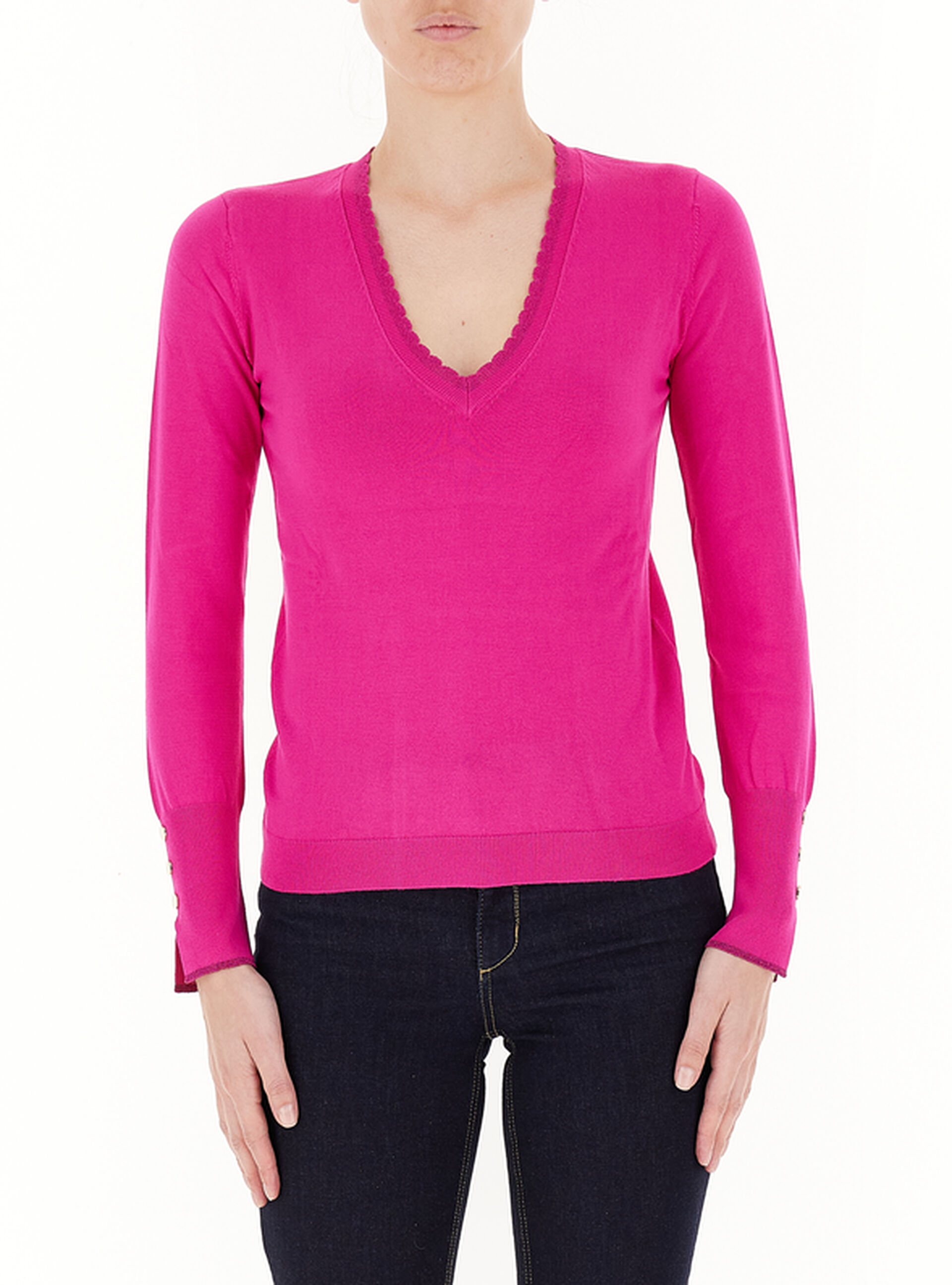 Maglia scollo V LIU JEANS VIOLA S