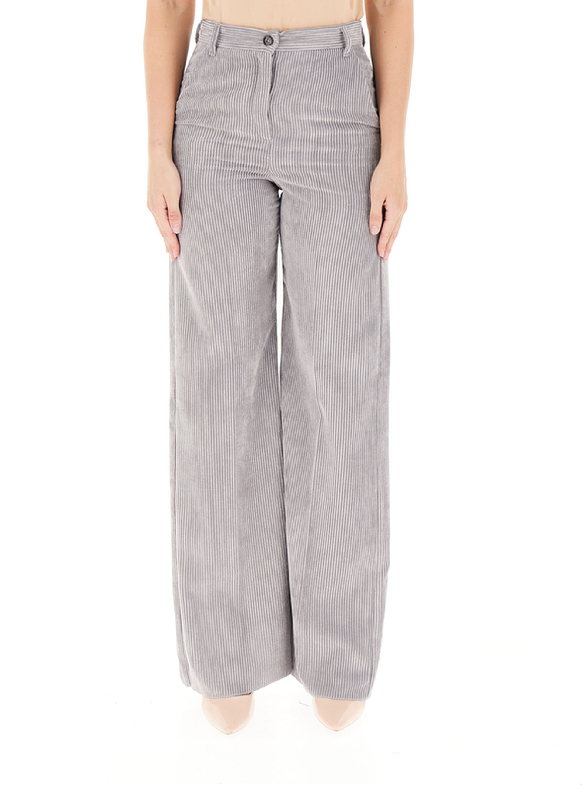 Pantalone velluto costine GRIGIO