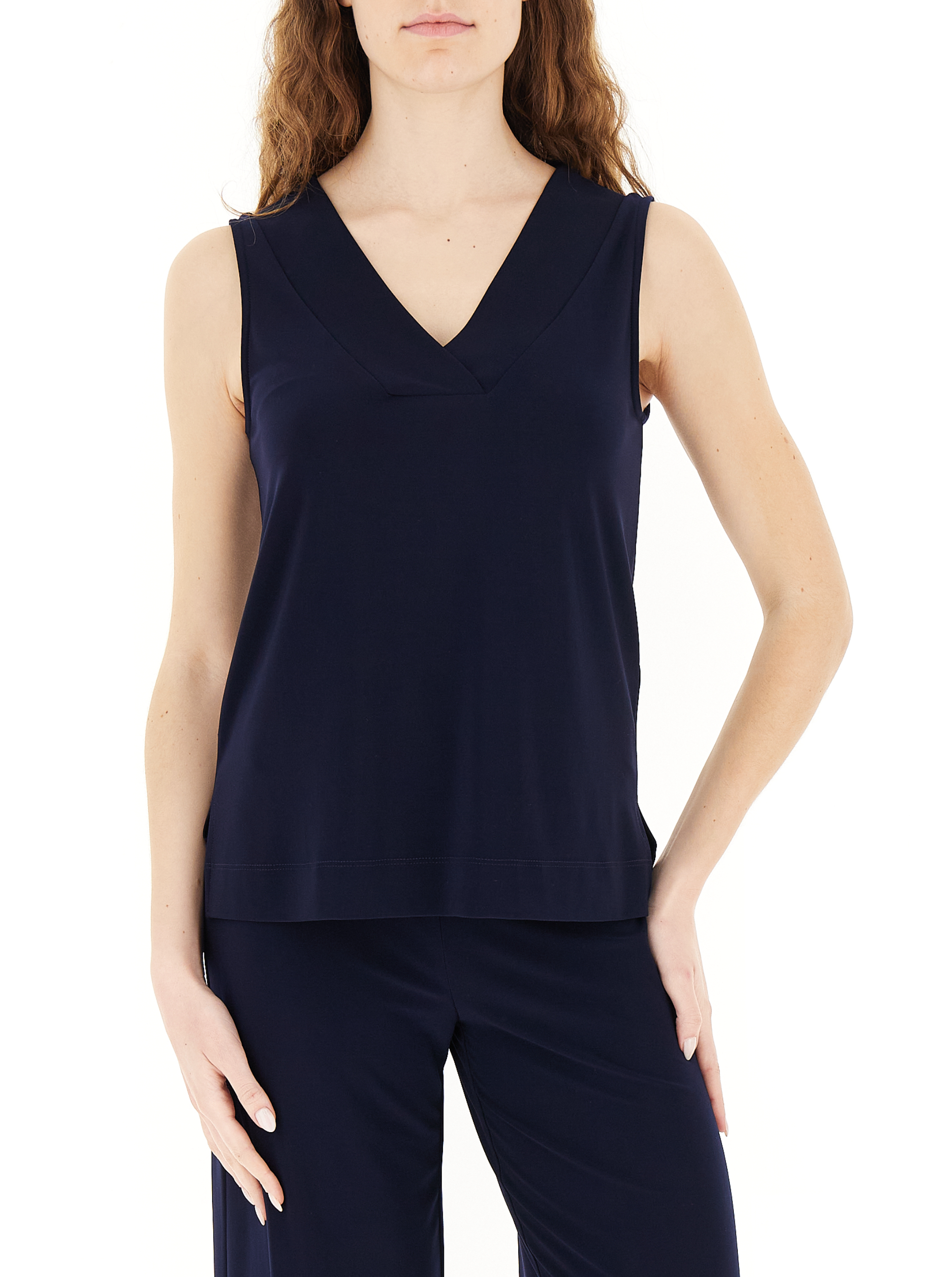 Top scollo V BLU NAVY 48