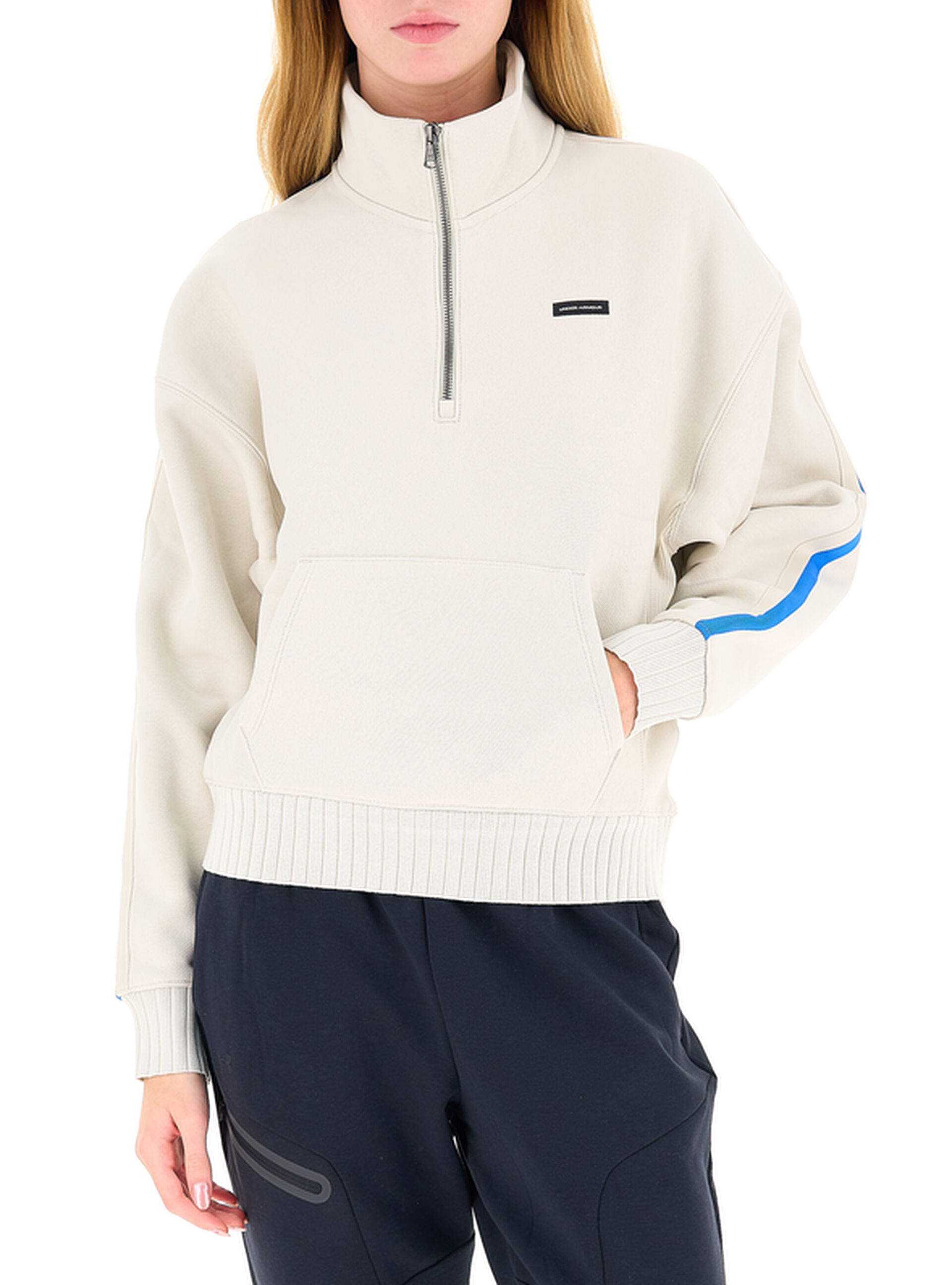 Felpa mezza zip AVORIO XS