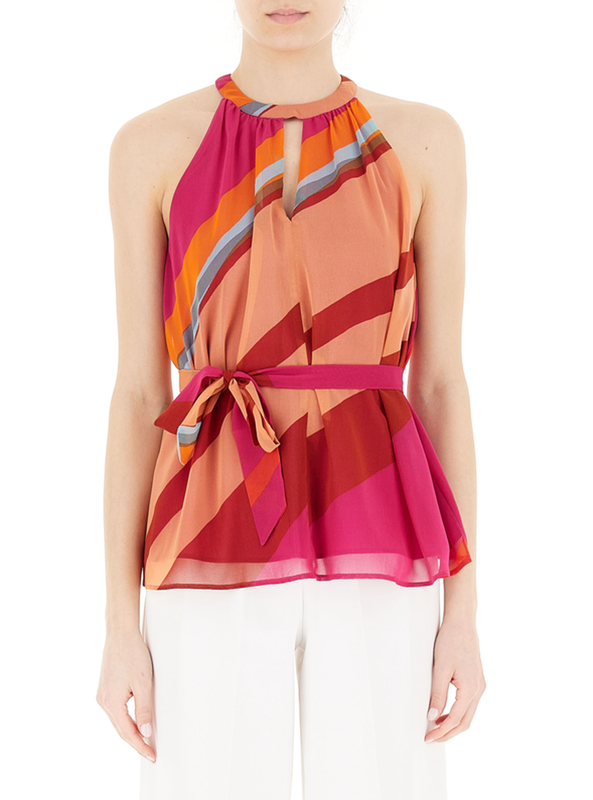 Top scollo halter FUCSIA