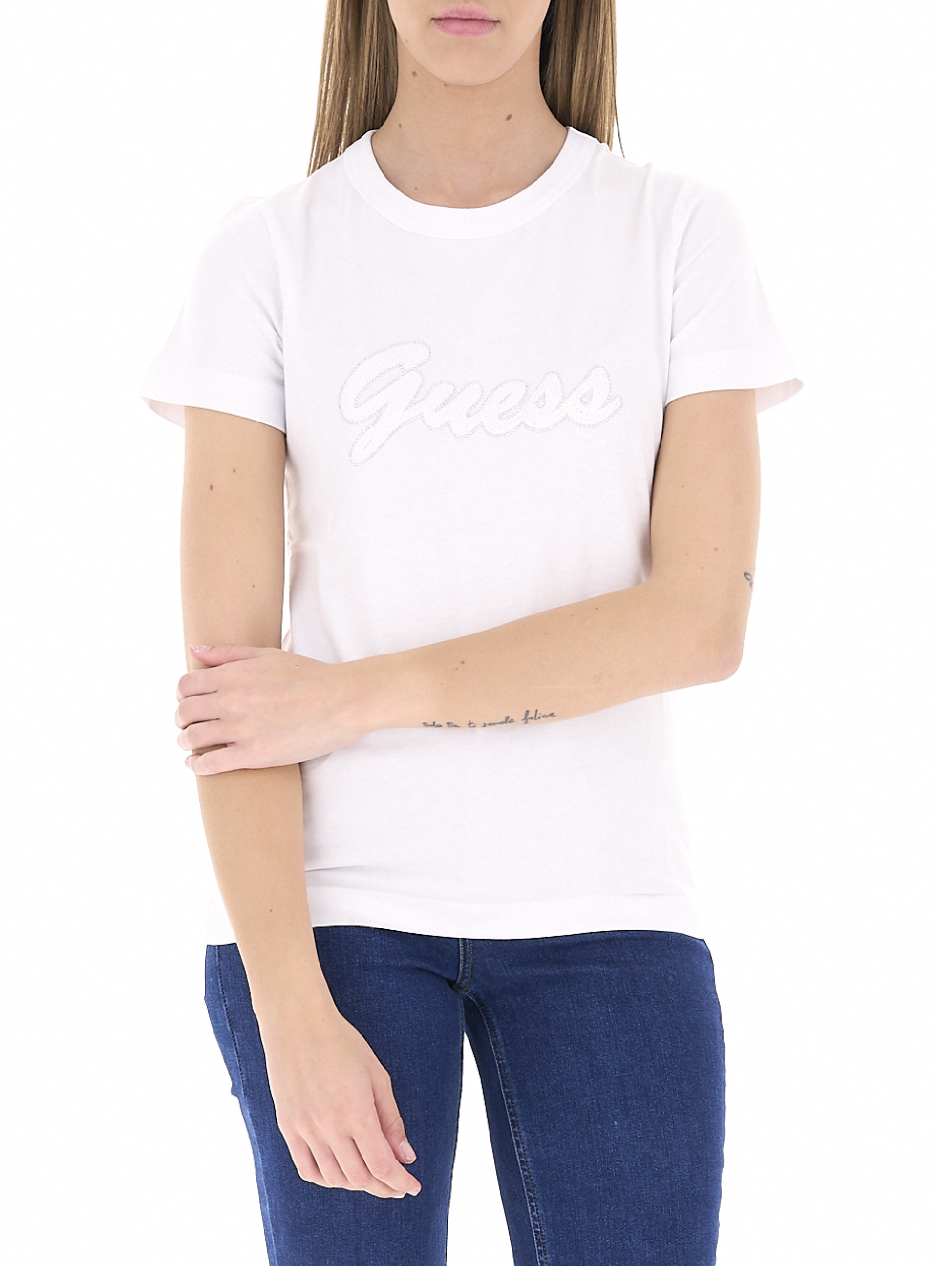 Guess T-shirt girocollo BIANCO S