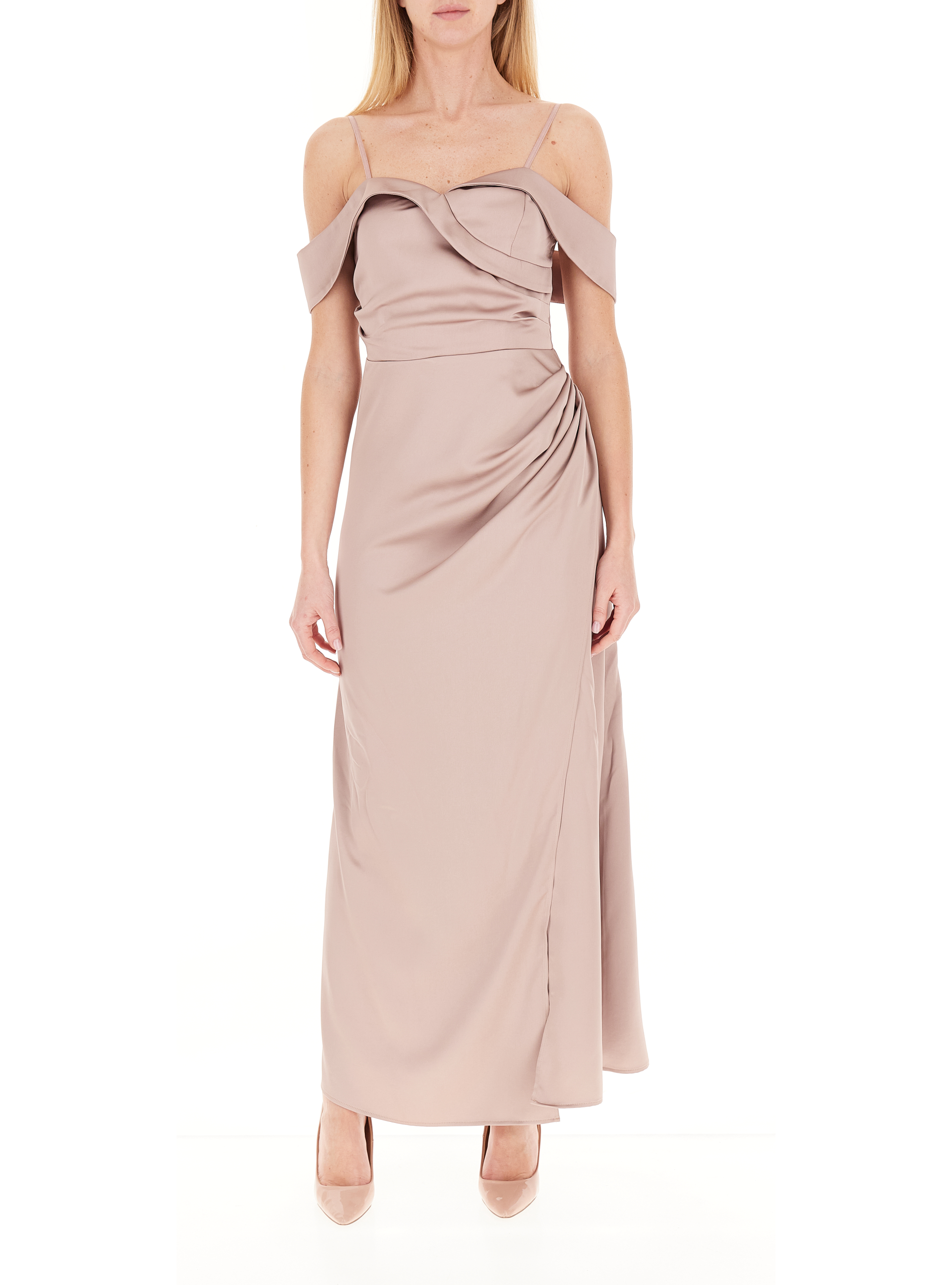 Abito con drappeggio ROSA ANTICO XS