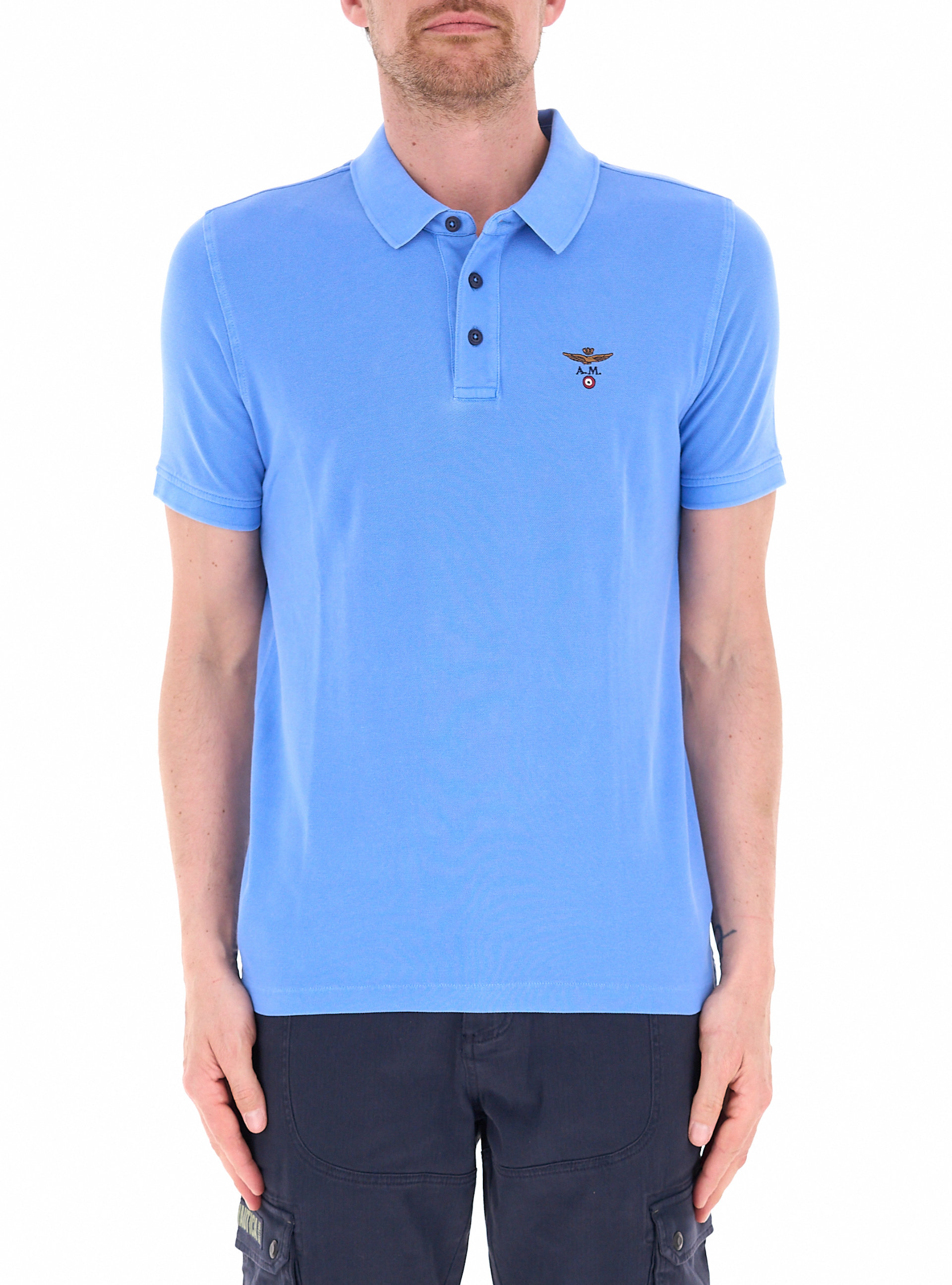 Polo maniche corte AZZURRO POLVERE M