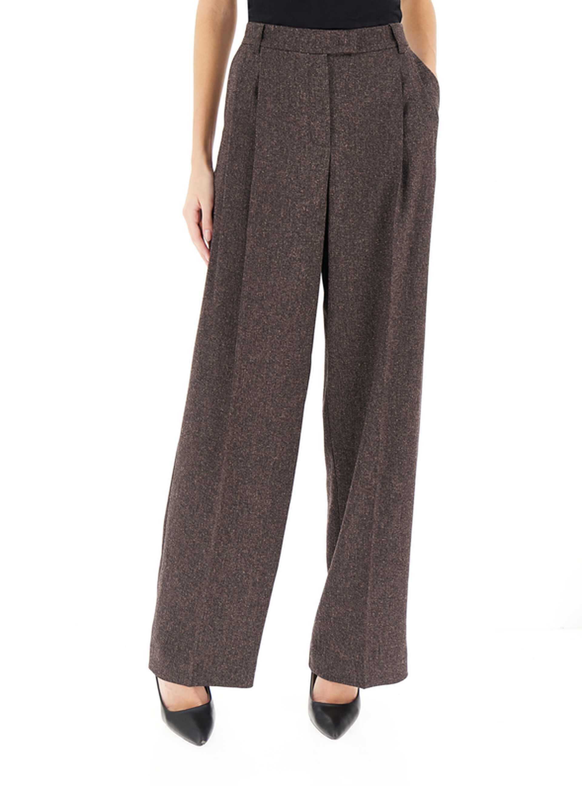 Pantalone con pinces MARRONE 40
