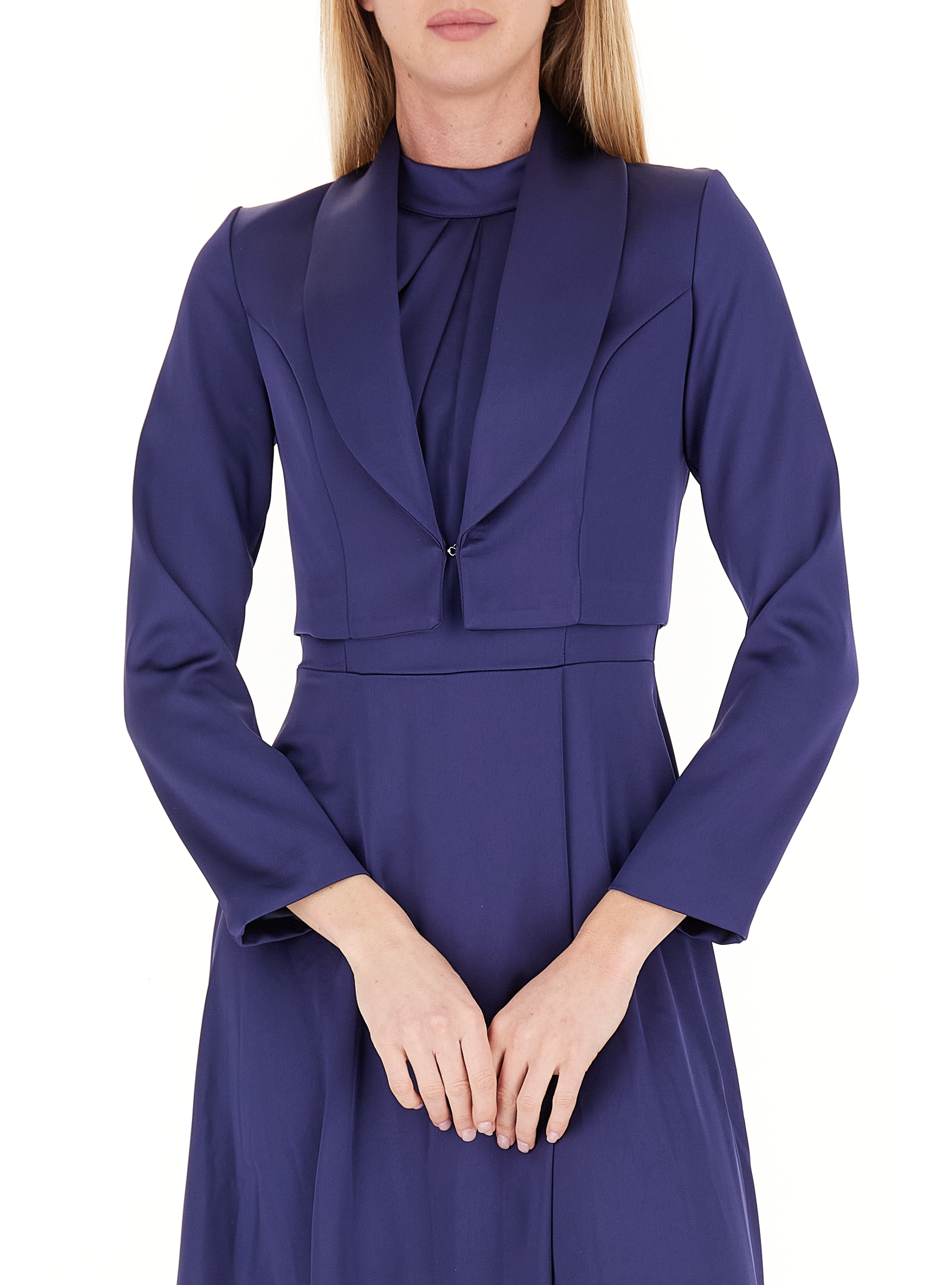 Bolero in satin BLU NAVY