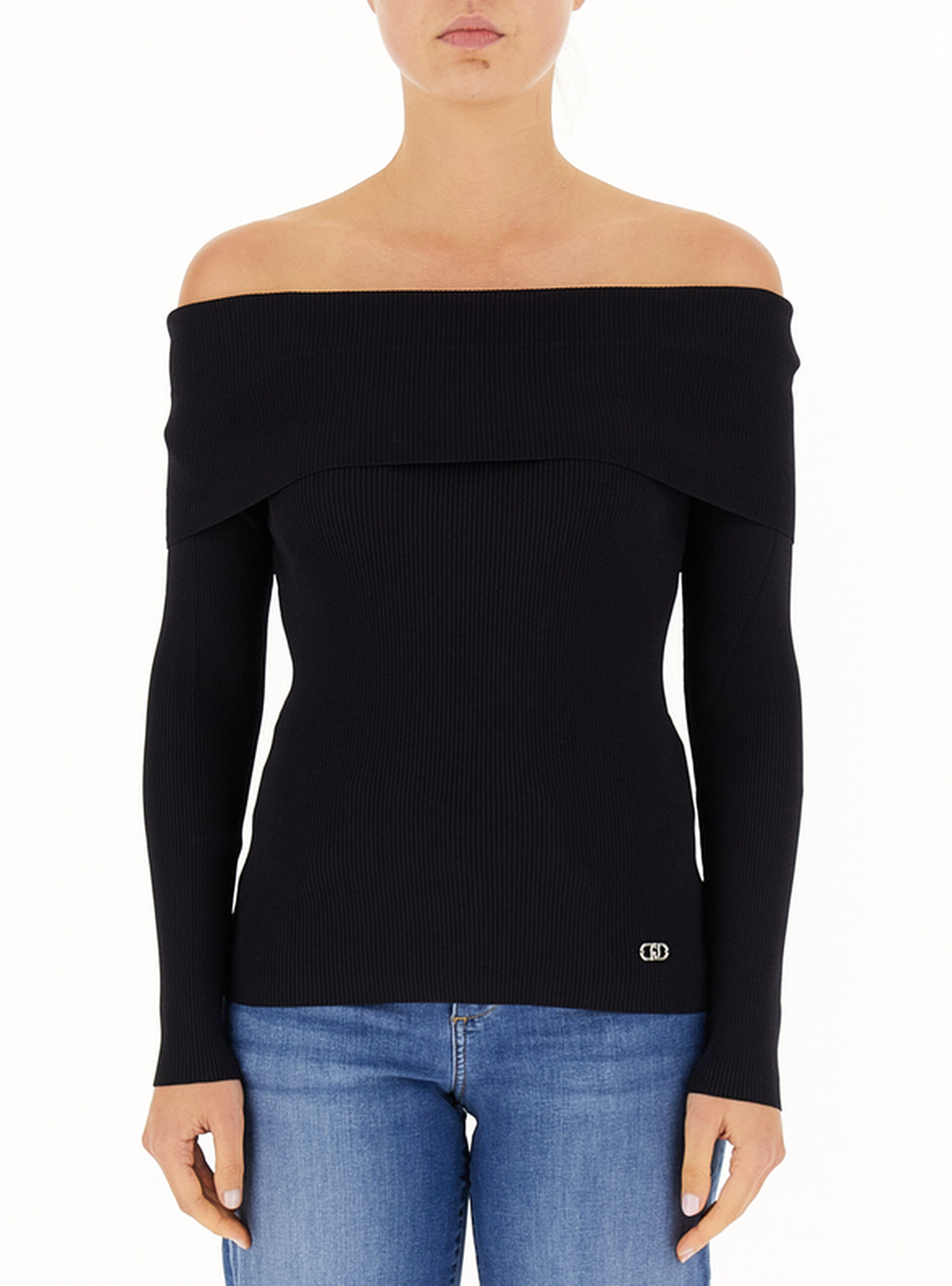Maglia scollo bardot LIU JEANS NERO S