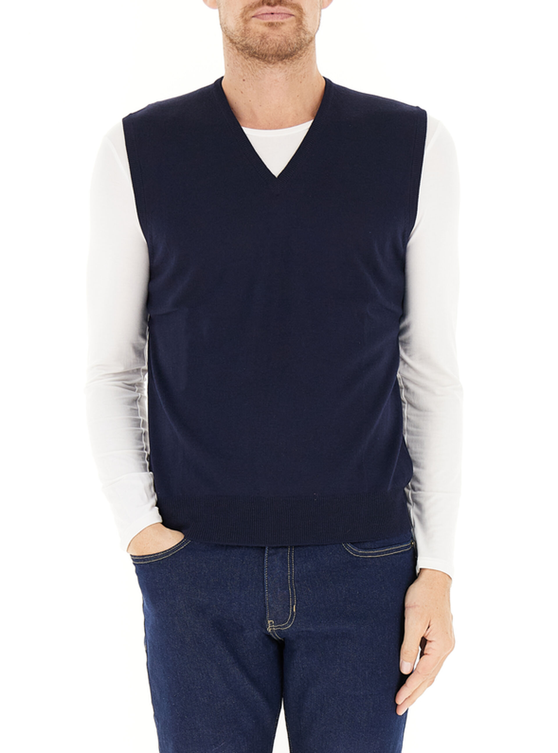 Gilet in lana BLU NAVY 56