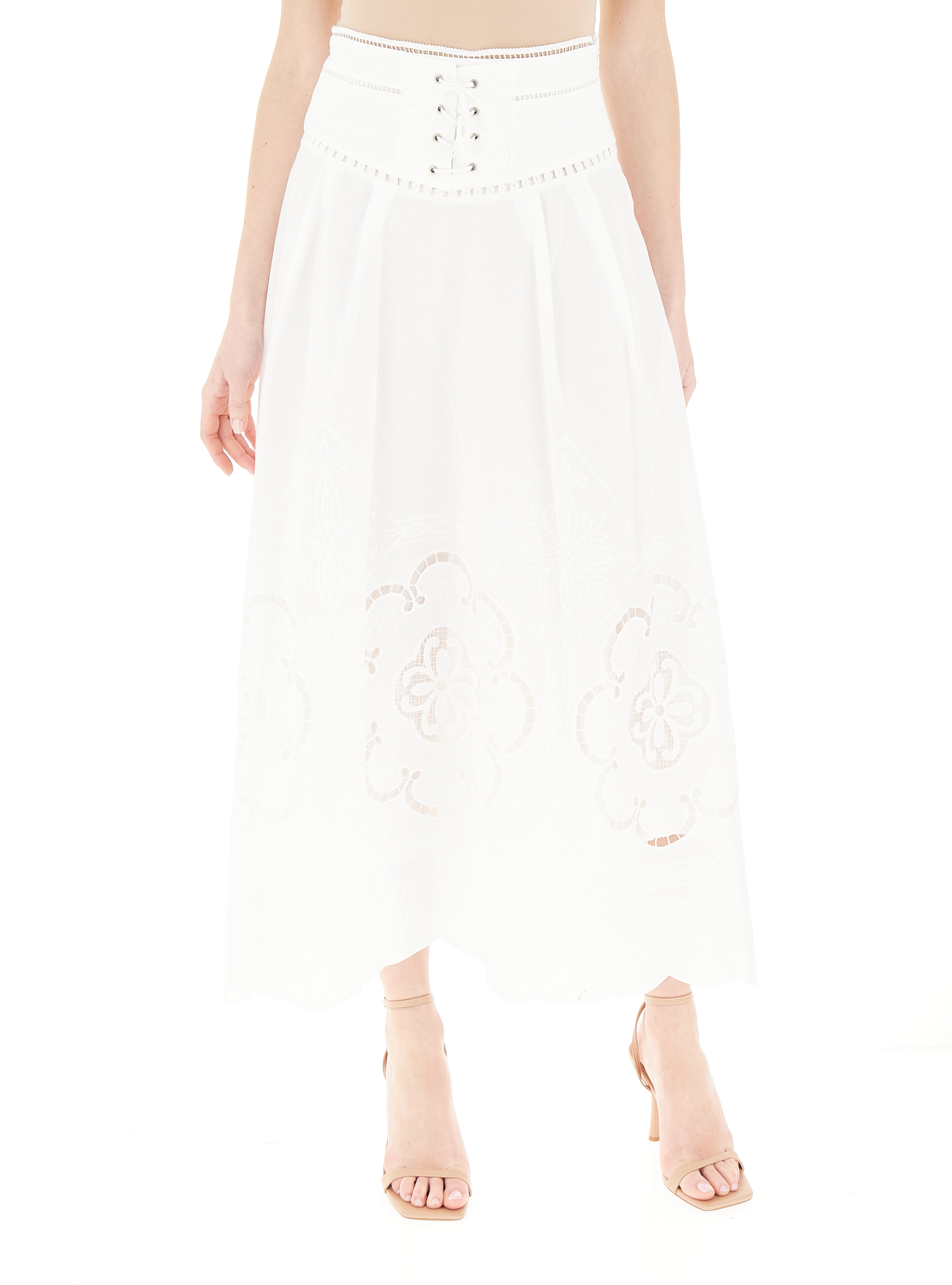 Gonna Midi Cotone BIANCO