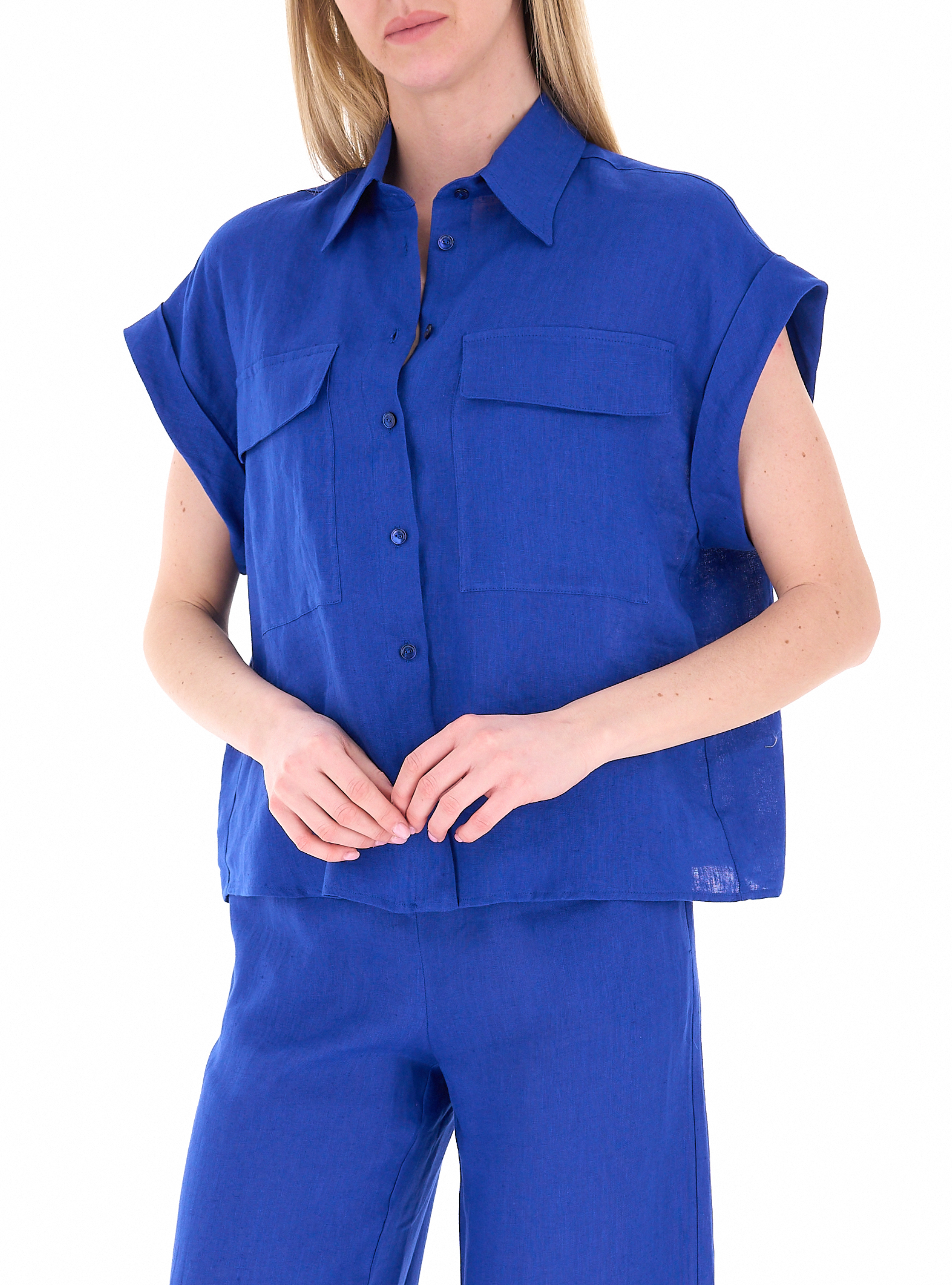 PENNYBLACK Camicia in lino BLU 42