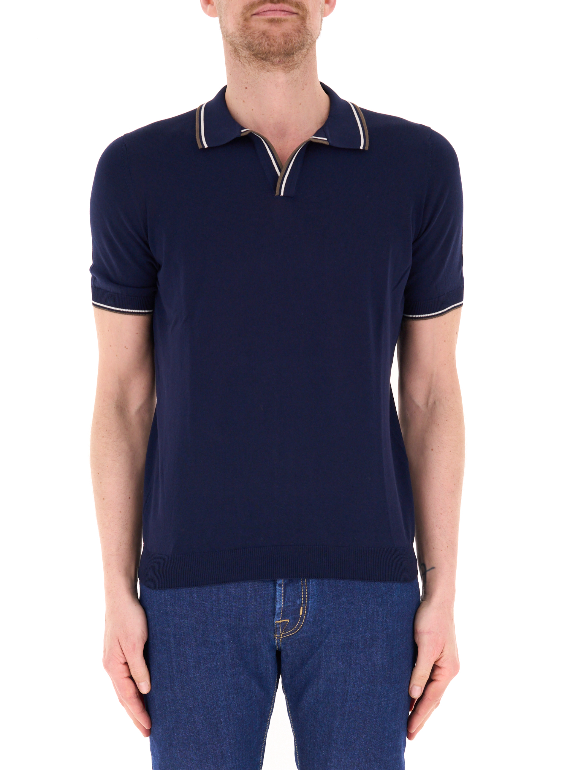 GRAN SASSO Polo in cotone BLU NAVY