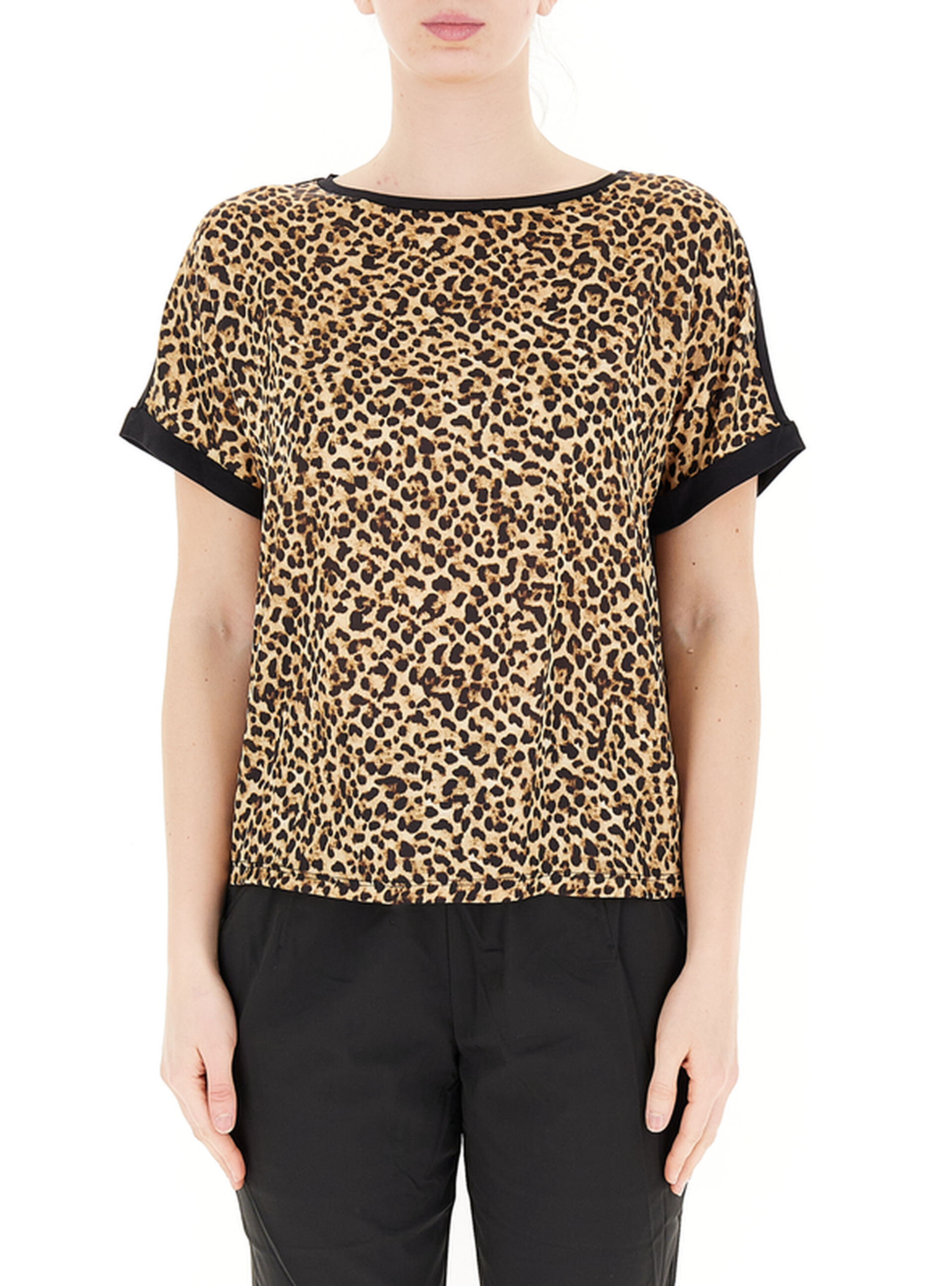 T-shirt girocollo LIU JEANS MARRONE CHIARO S