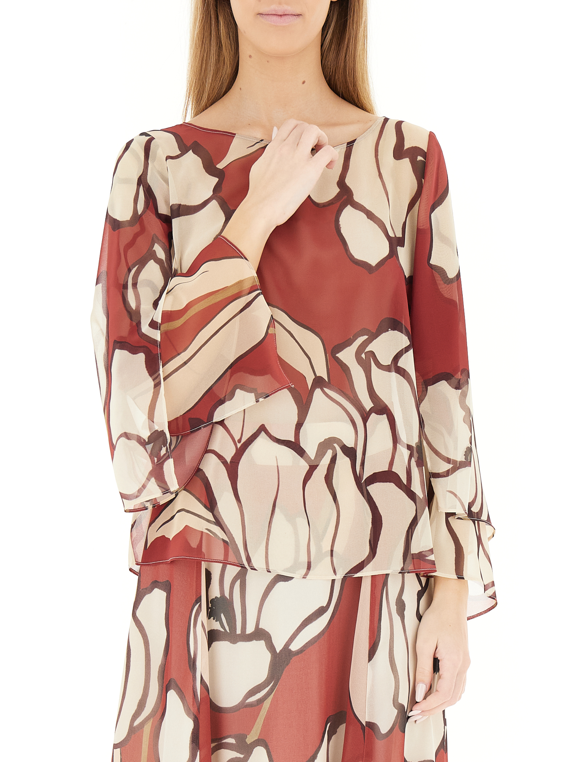 Blusa maniche lunghe MATTONE