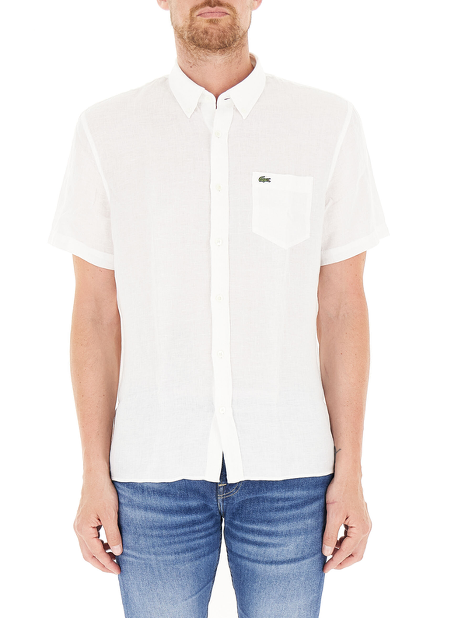 Lacoste Camicia in lino BIANCO