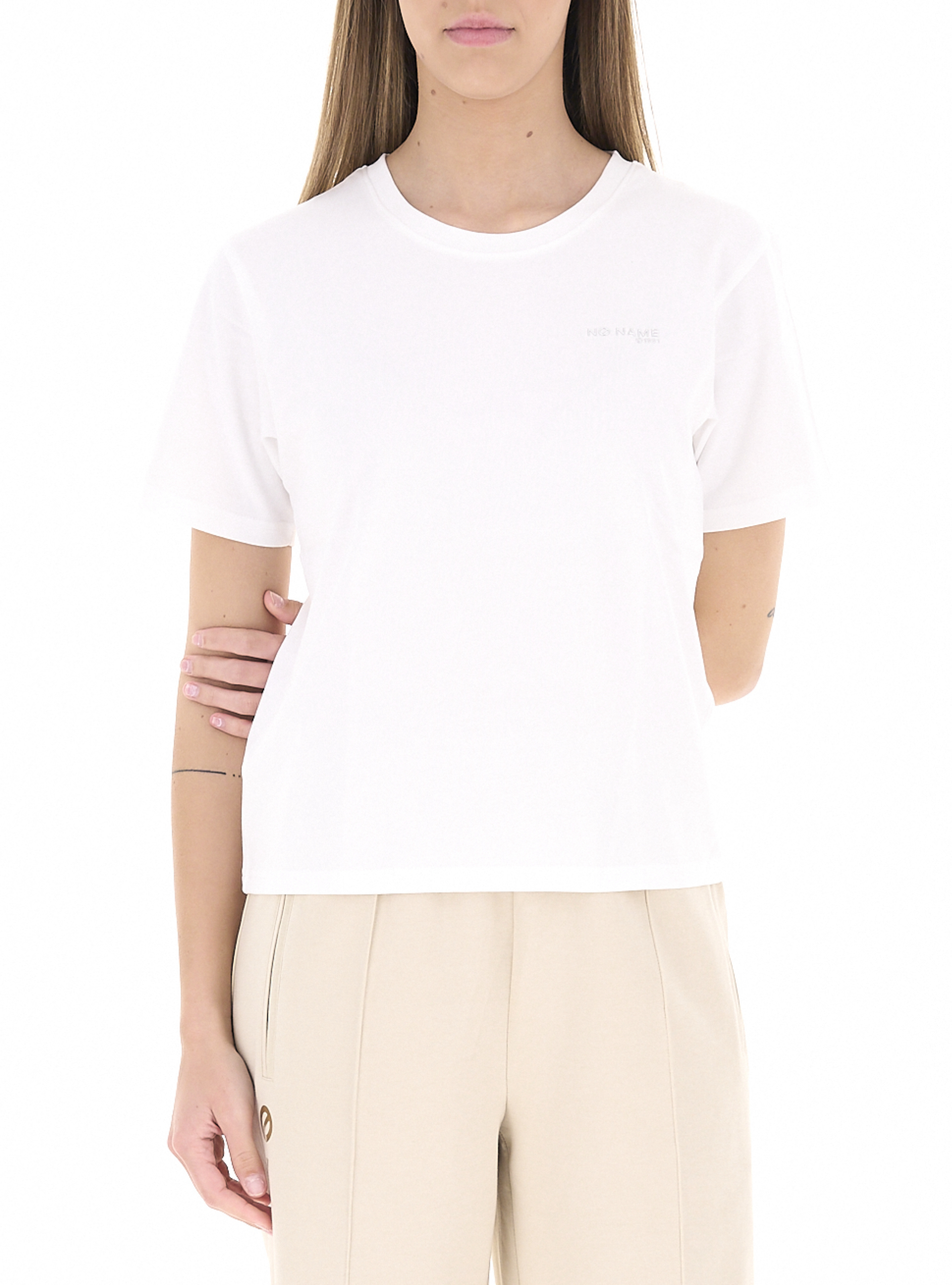 NO NAME T-shirt girocollo PANNA