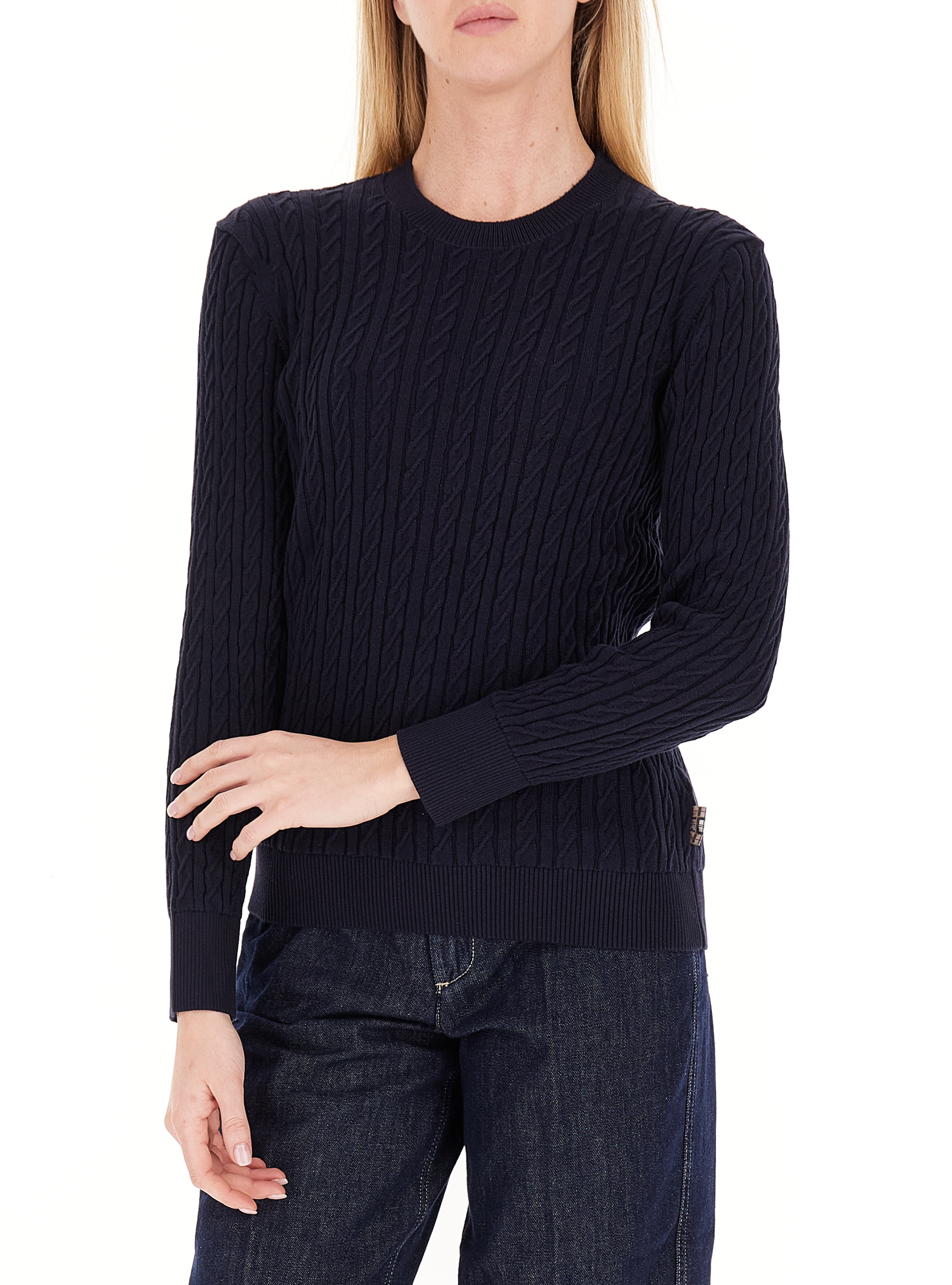 Maglione con trecce BLU NAVY 12