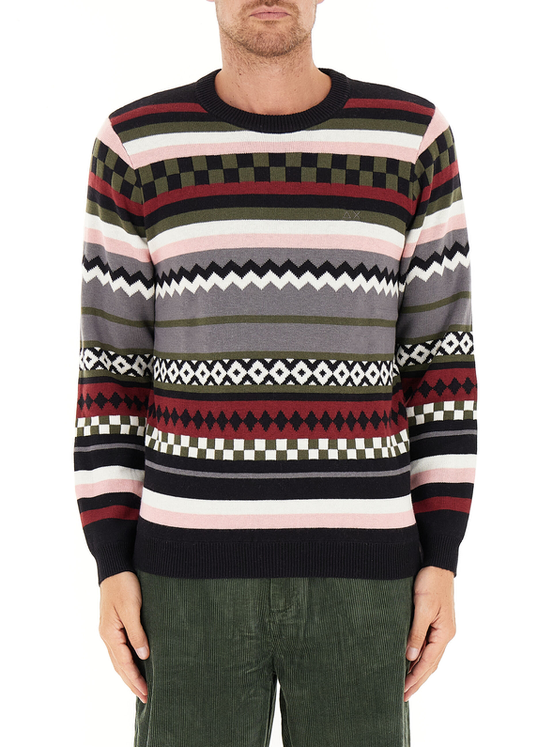SUN68 Maglione misto lana ROSSO