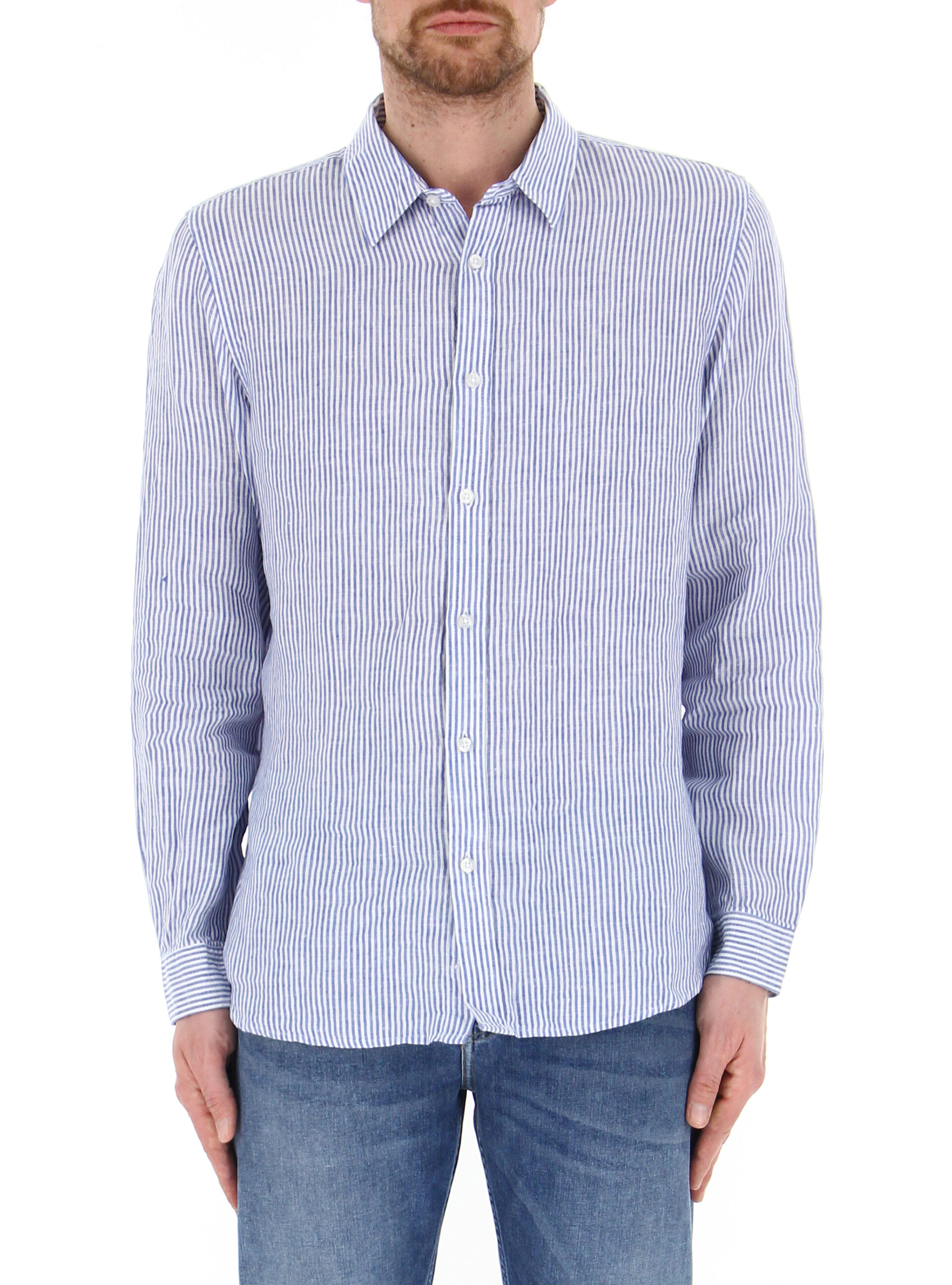 Guess Camicia in lino BLU