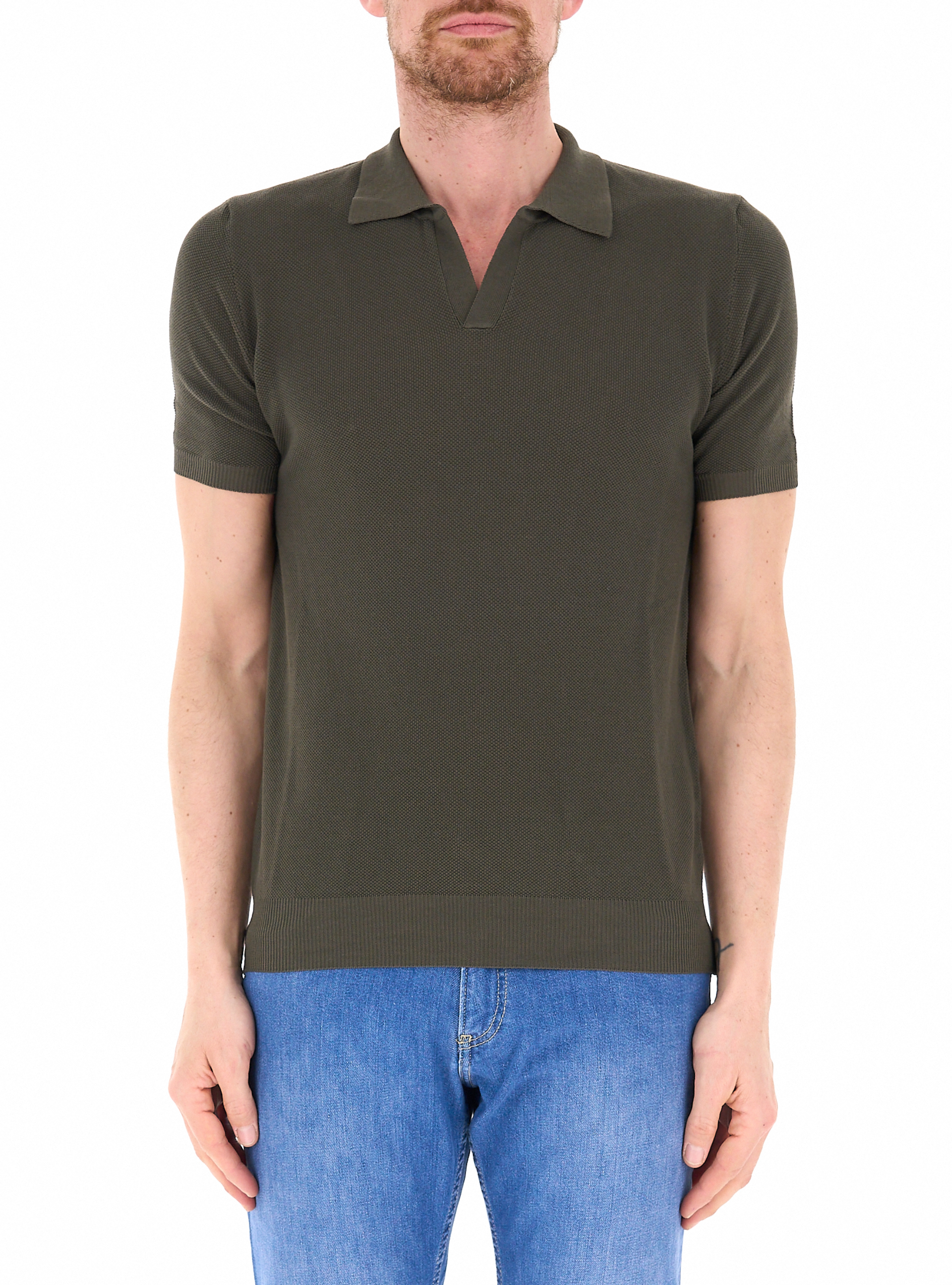 Polo lavorata VERDE MILITARE