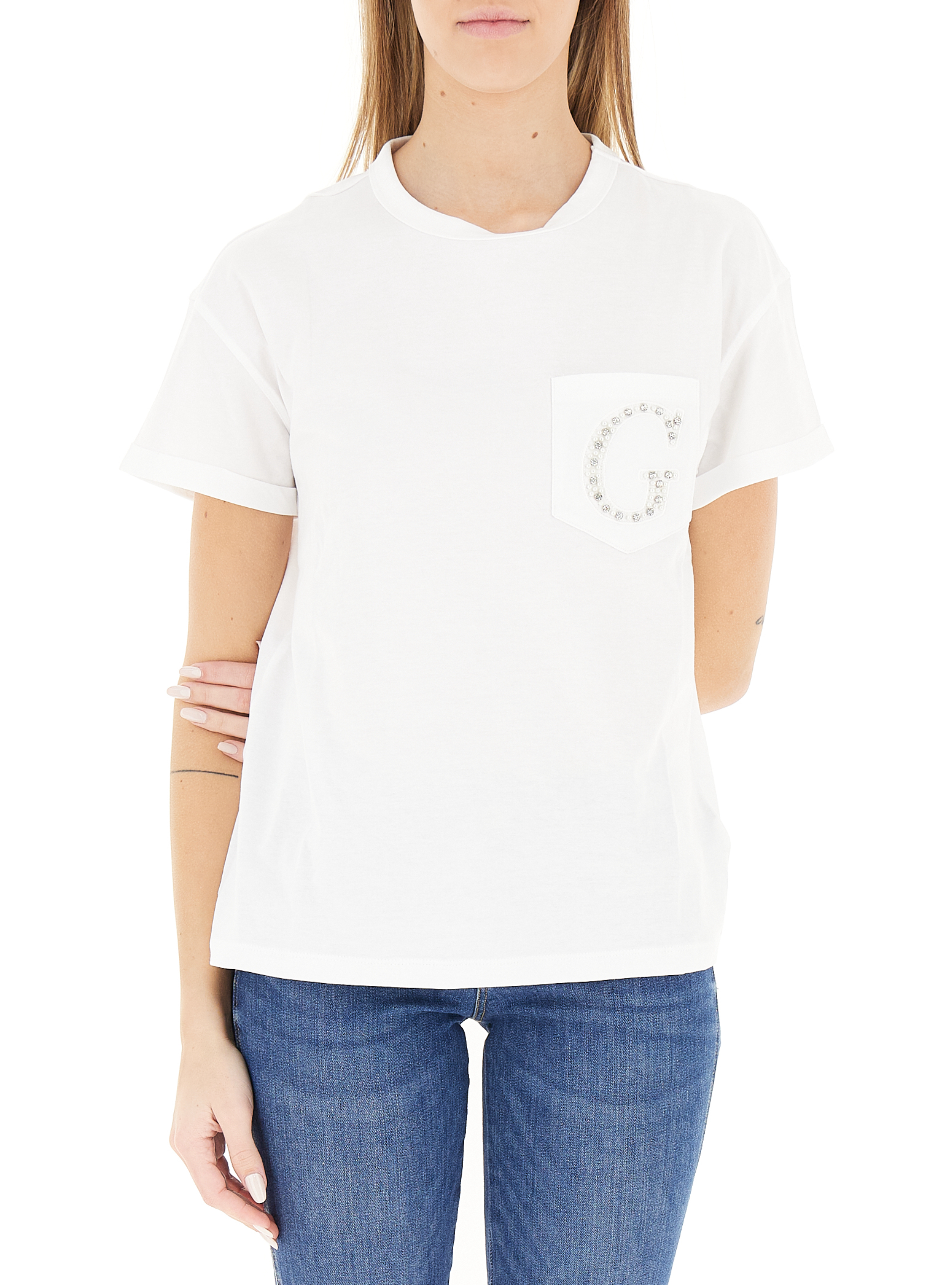 Guess T-shirt girocollo BIANCO