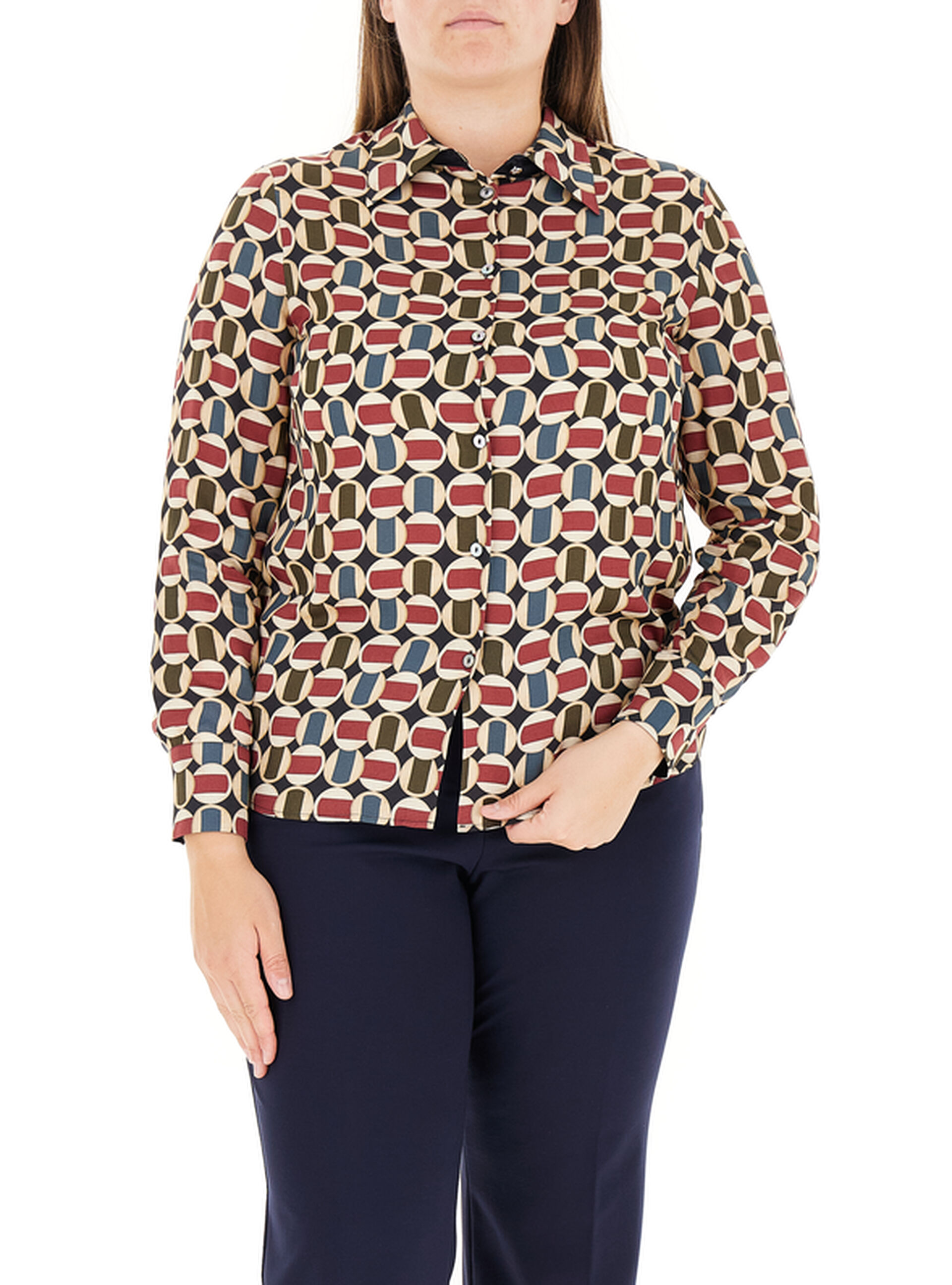 Camicia in viscosa ROSSO