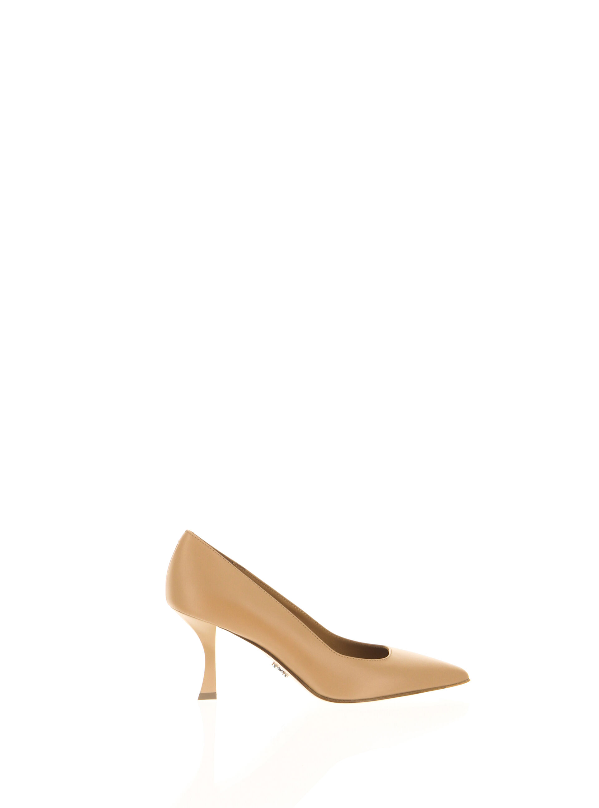 Décolleté in pelle MARRONE