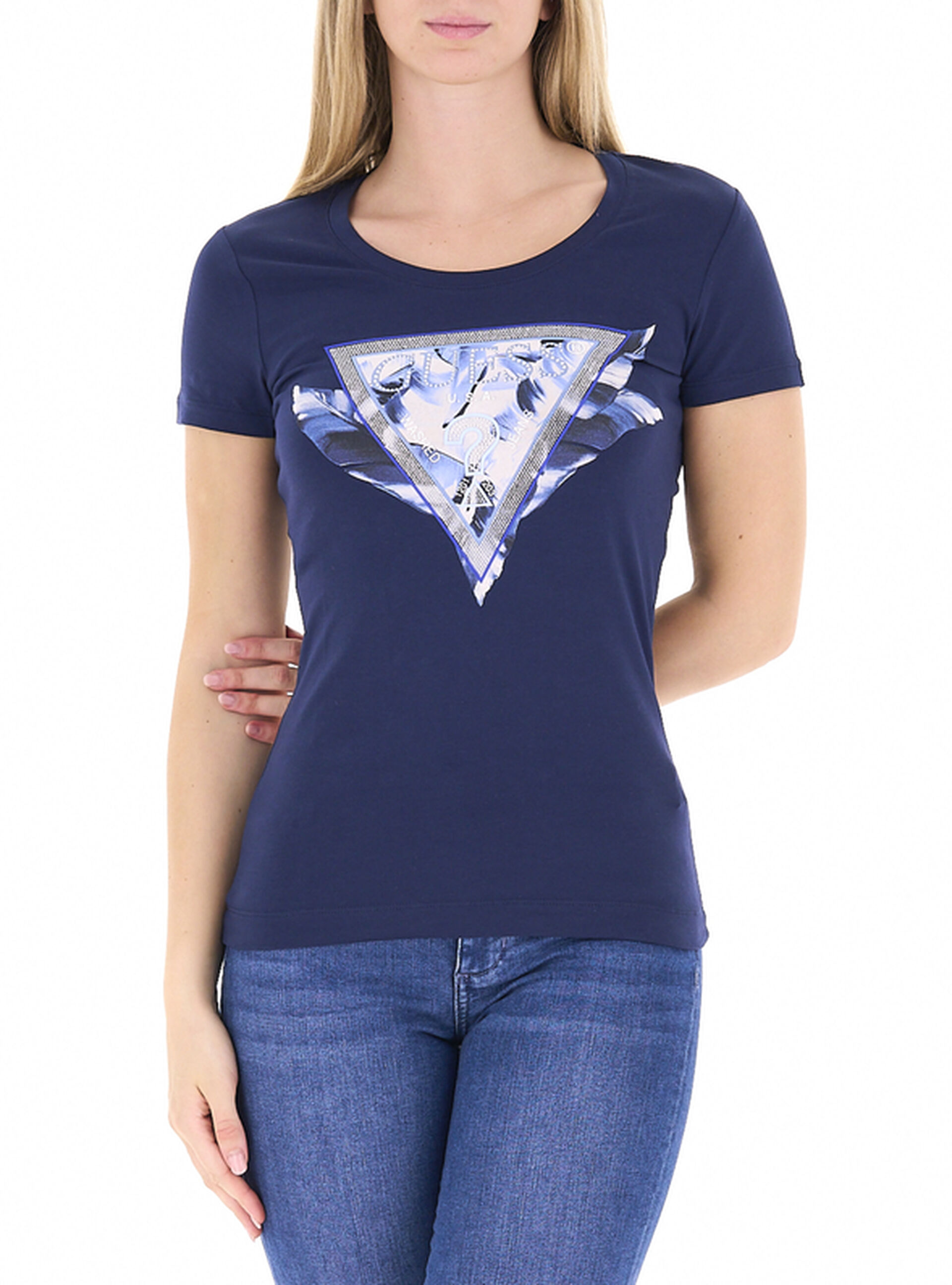 Guess T-shirt girocollo BLU NAVY S