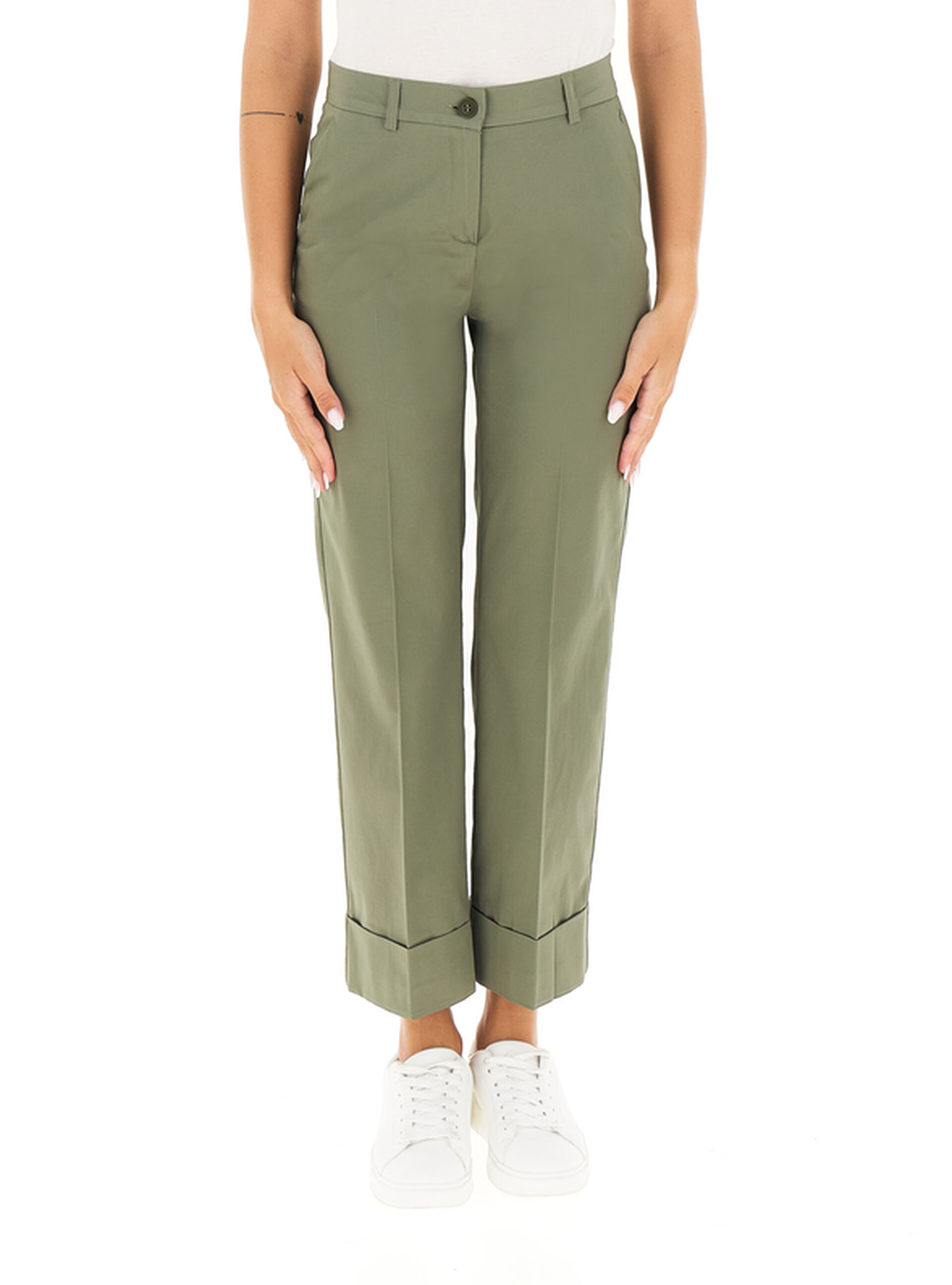 Pantalone wide leg VERDE MILITARE 46