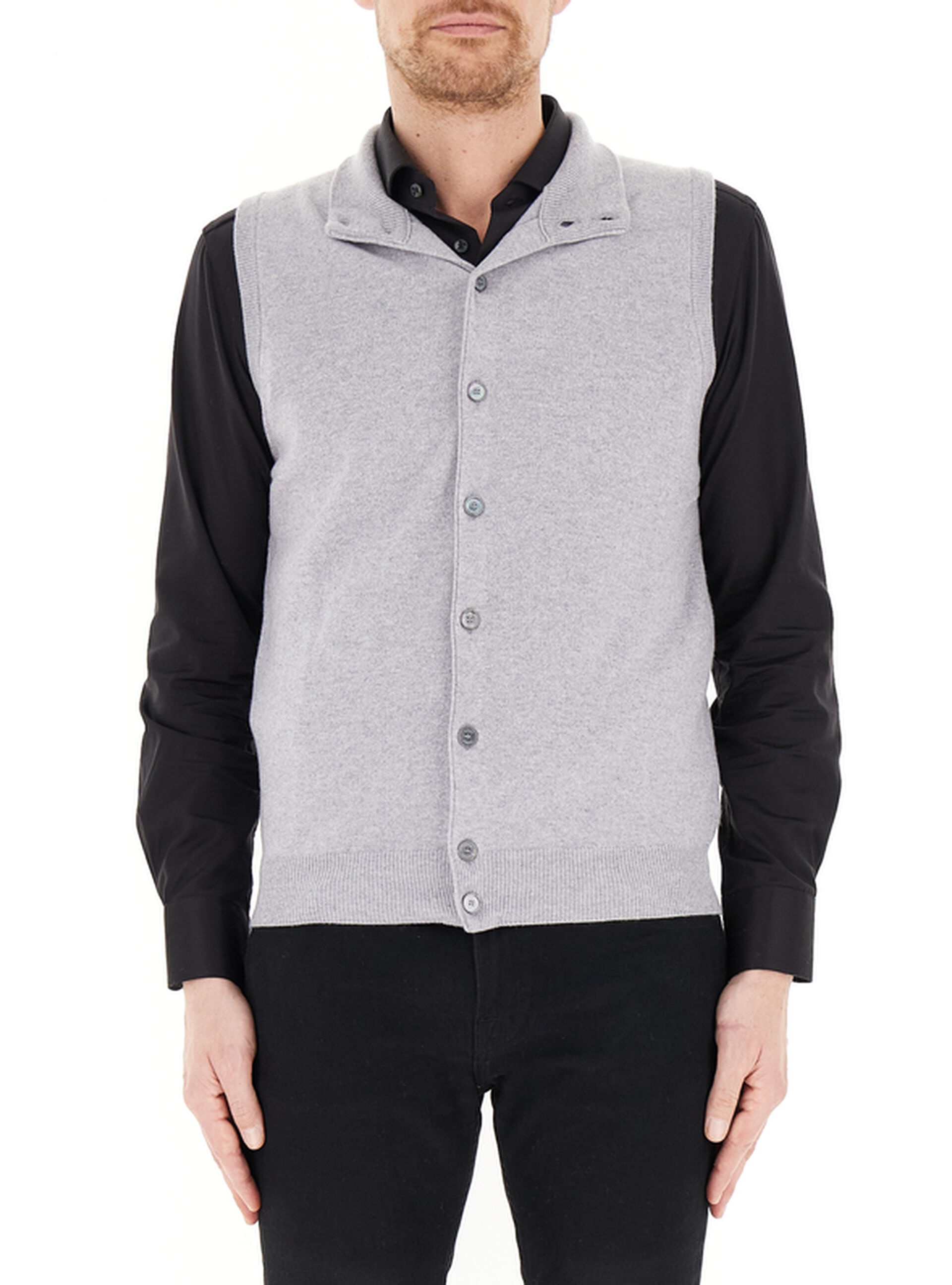 Gilet in lana GRIGIO CHIARO 52