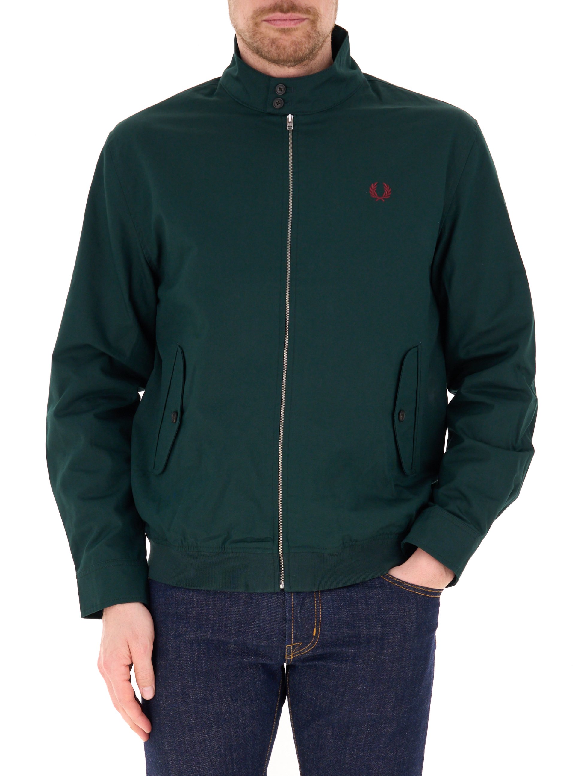 Giubbino misto cotone VERDE BOTTIGLIA S