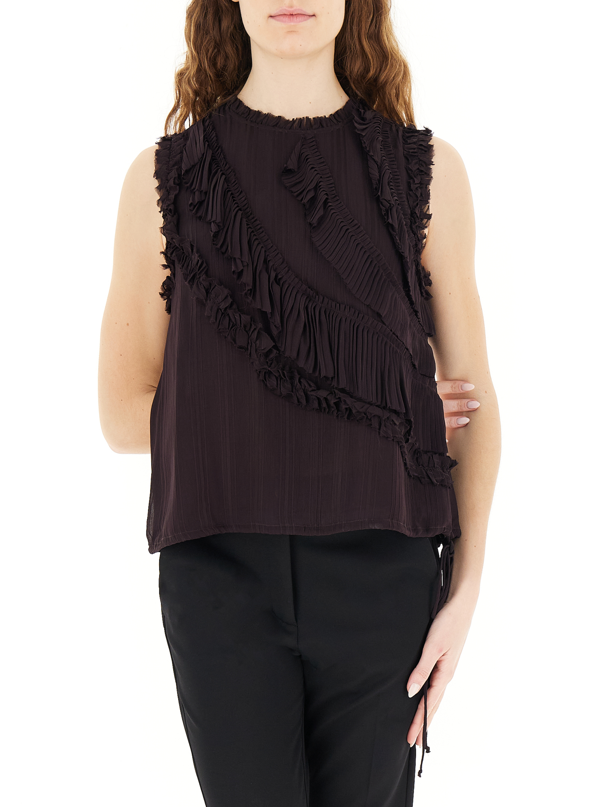 Blusa con volants TESTA DI MORO