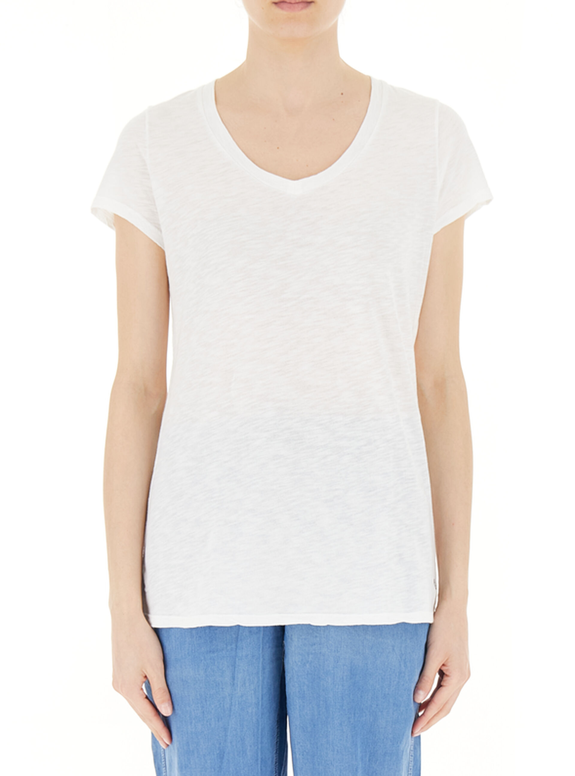 DEHA T-shirt scollo V BIANCO