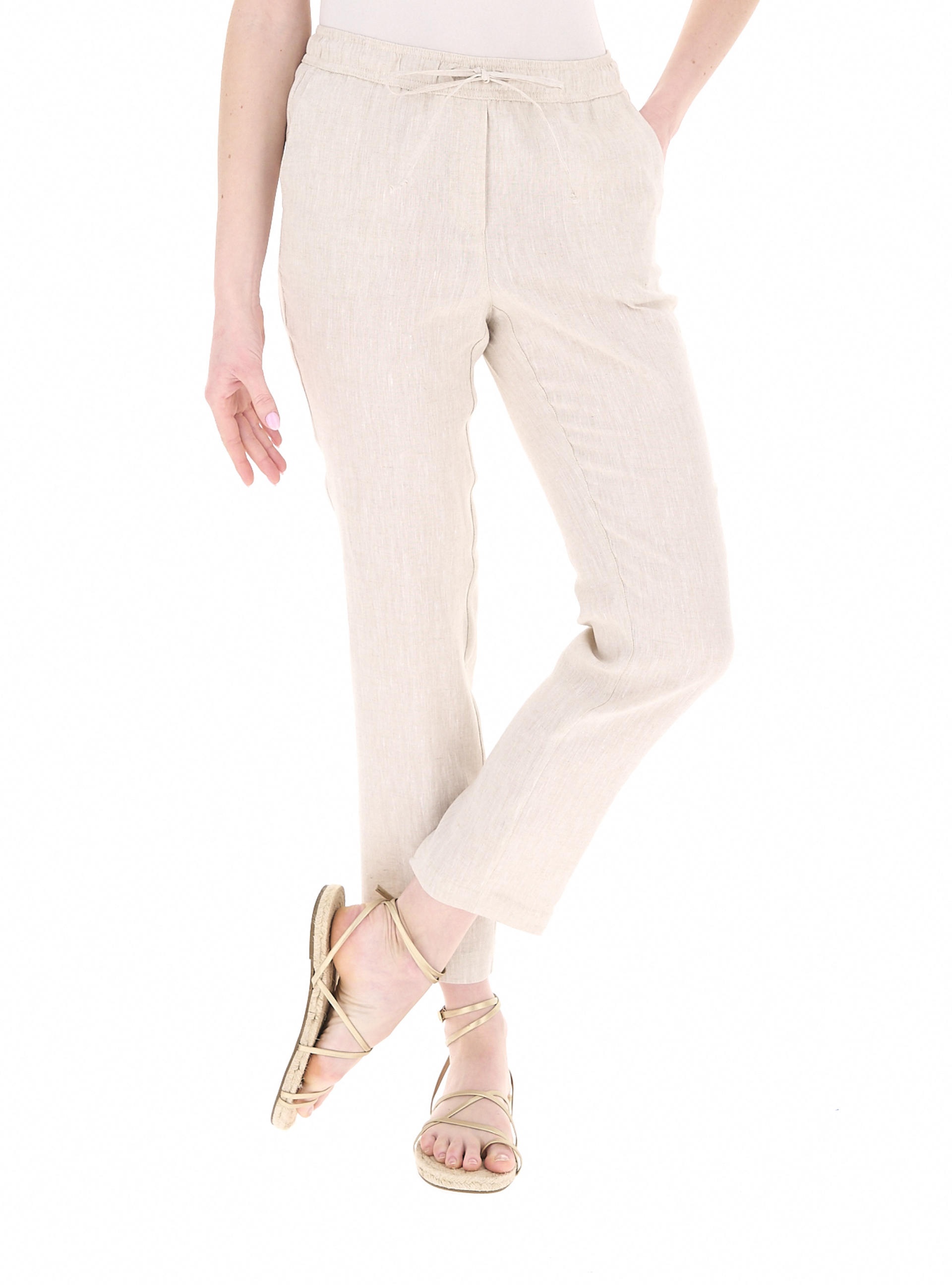 LINKS Pantalone in lino BEIGE 50