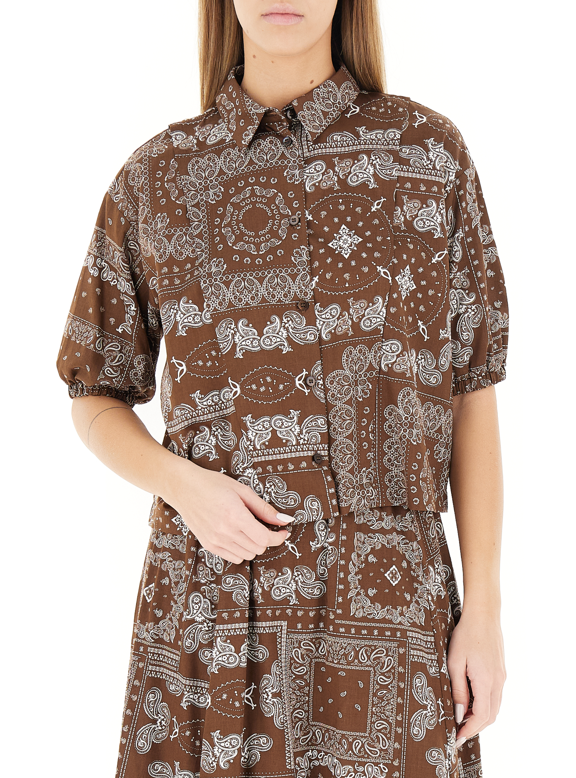 Camicia maniche corte MARRONE
