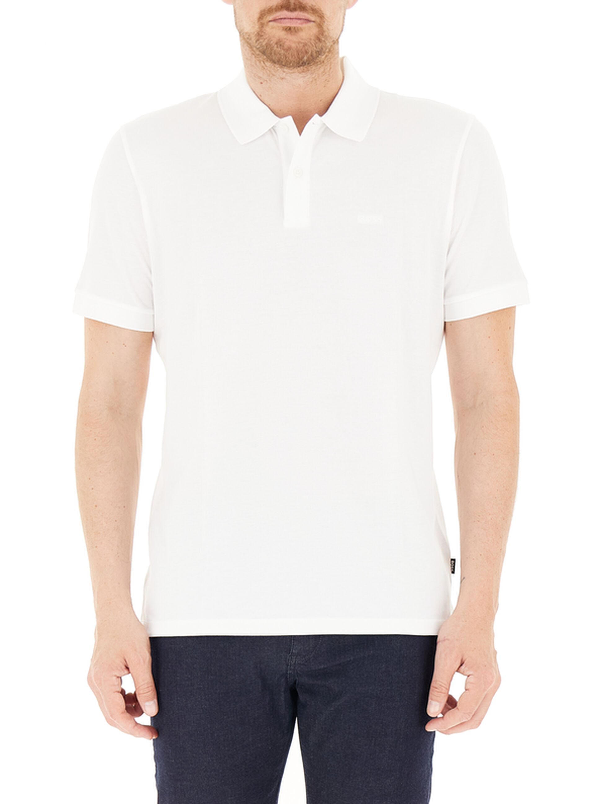 Polo in cotone BOSS BIANCO