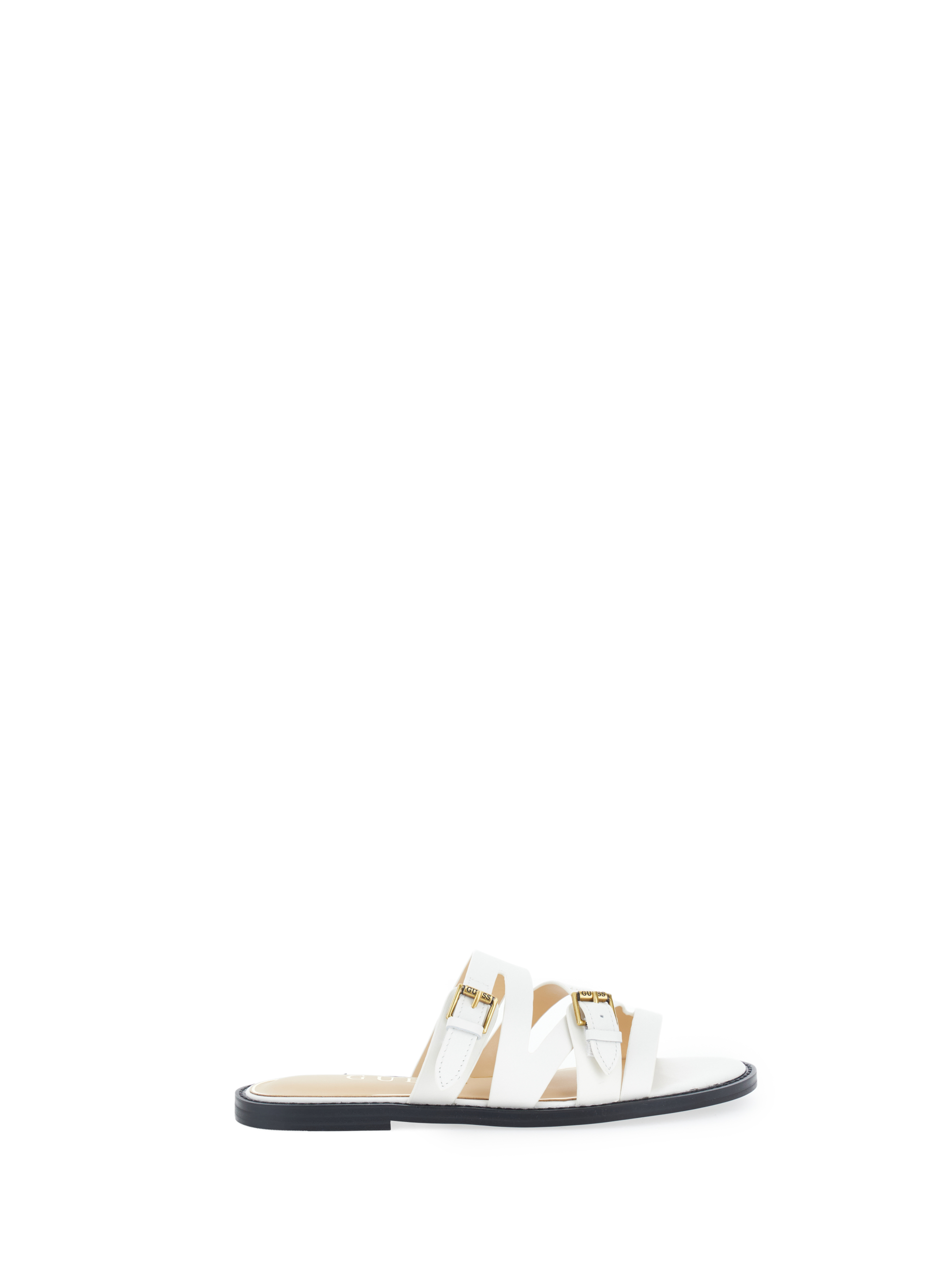 Guess Ciabatte in pelle PANNA