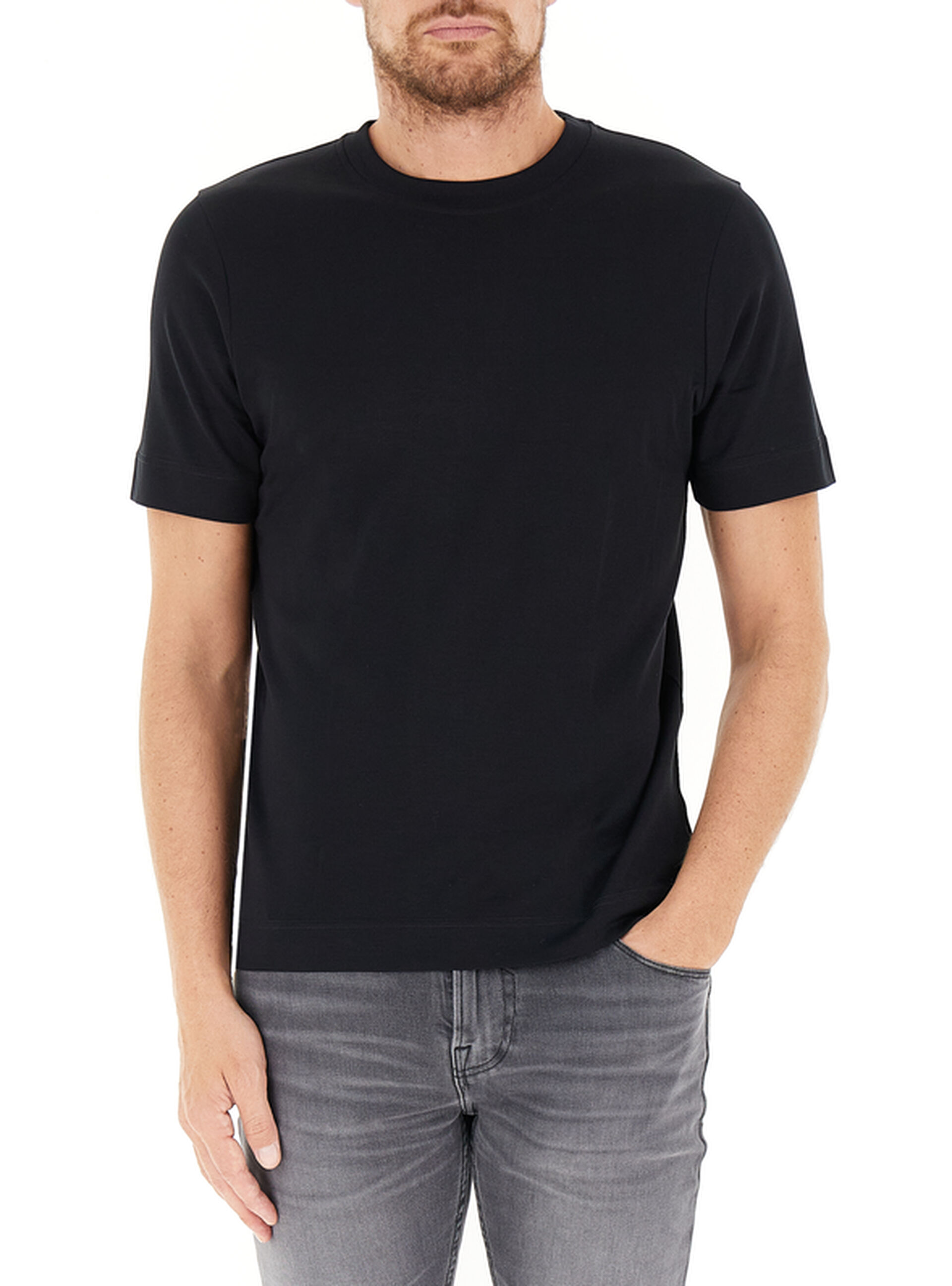 GRAN SASSO T-shirt in cotone NERO