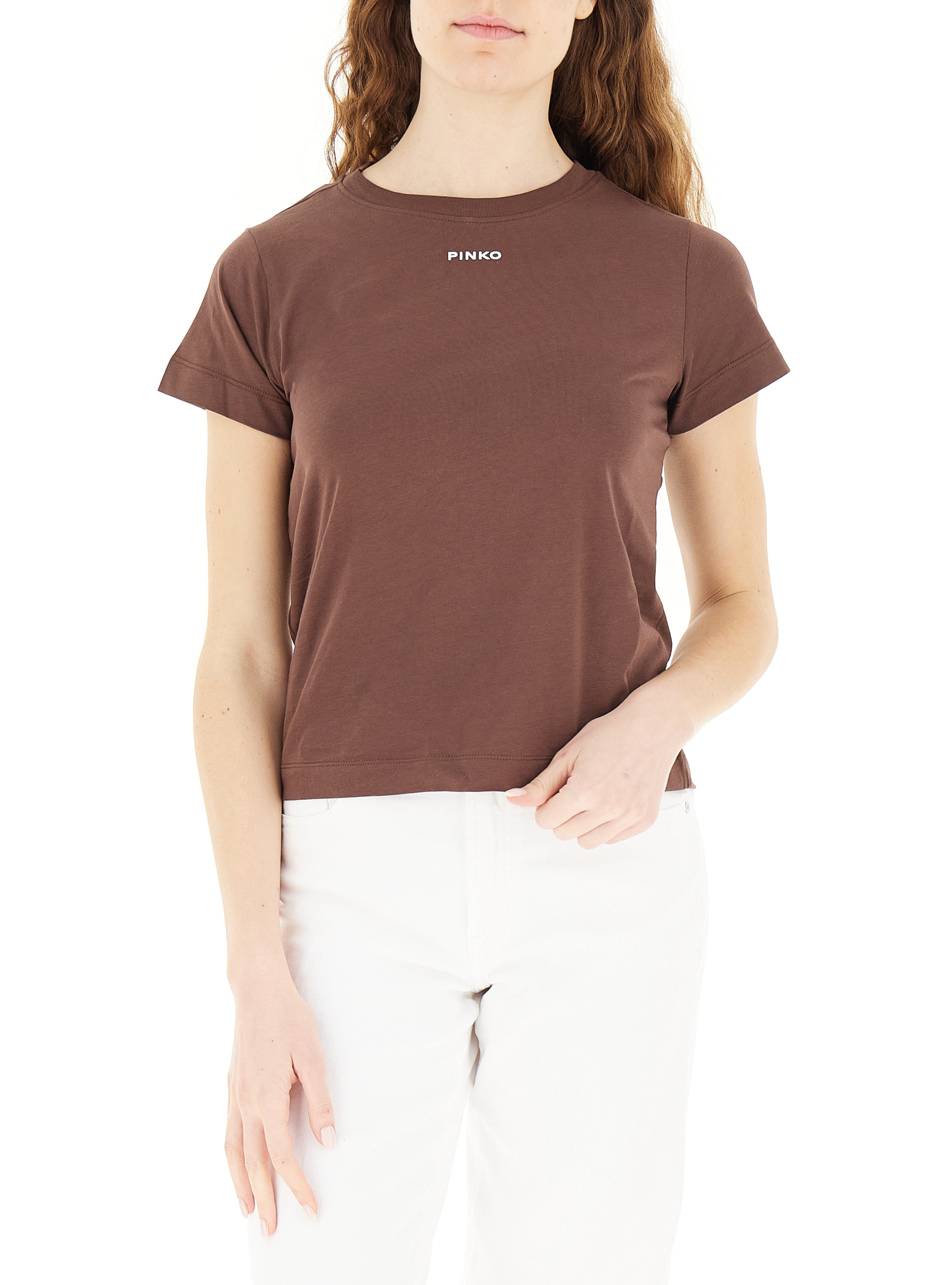 Pinko T-shirt girocollo MARRONE