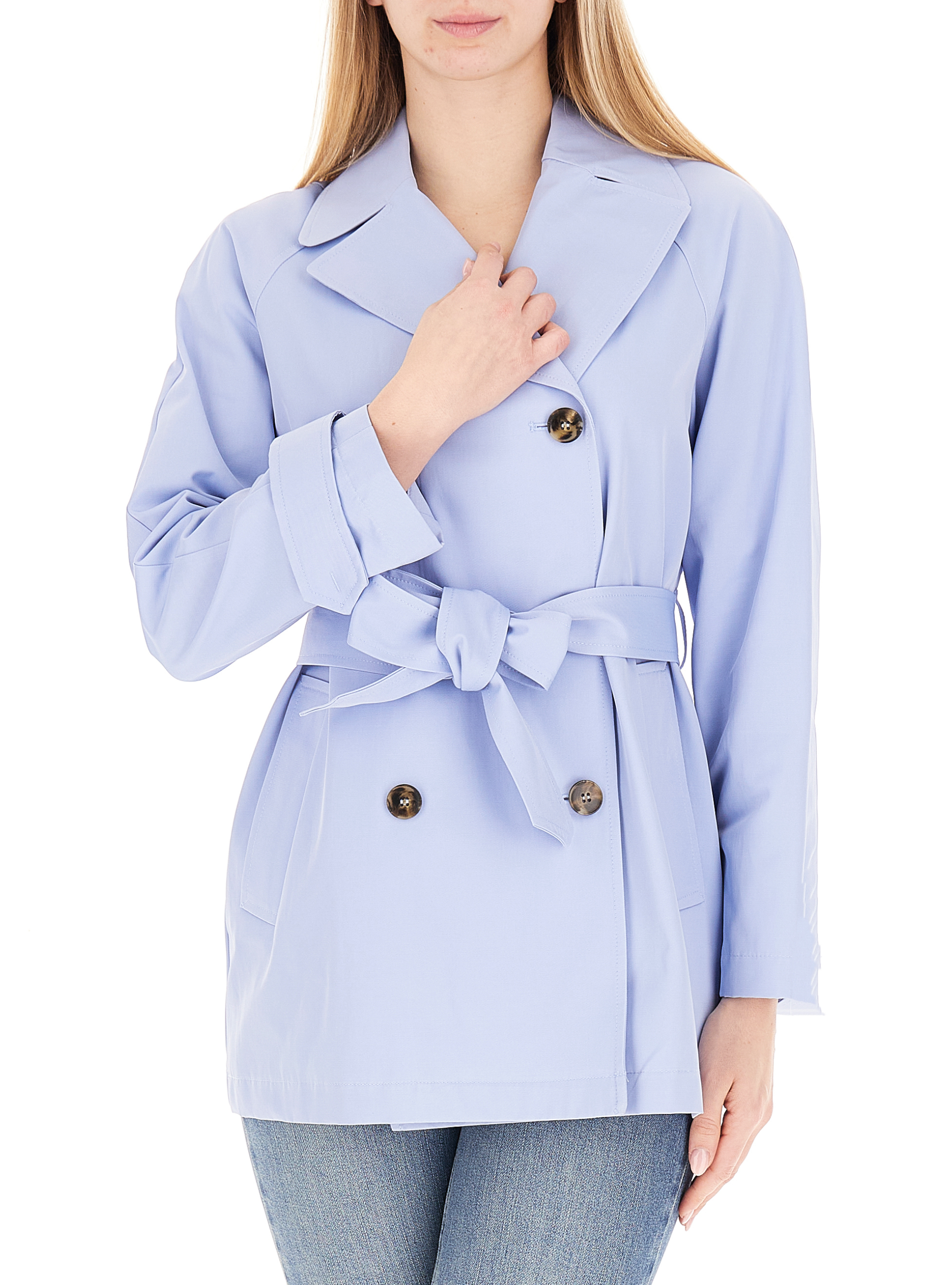 Trench con cintura AZZURRO POLVERE 42