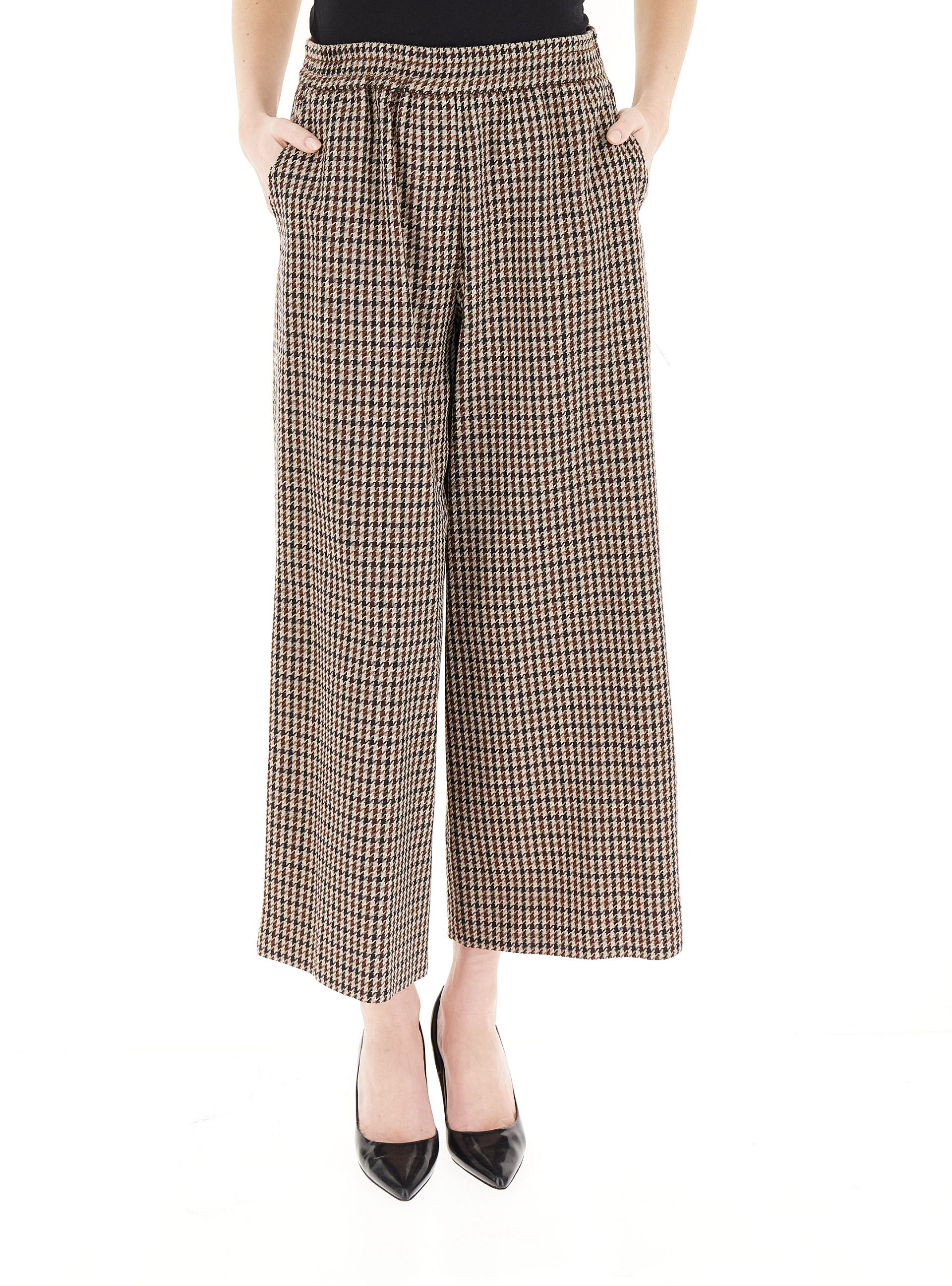 Pantalone misto lana MARRONE