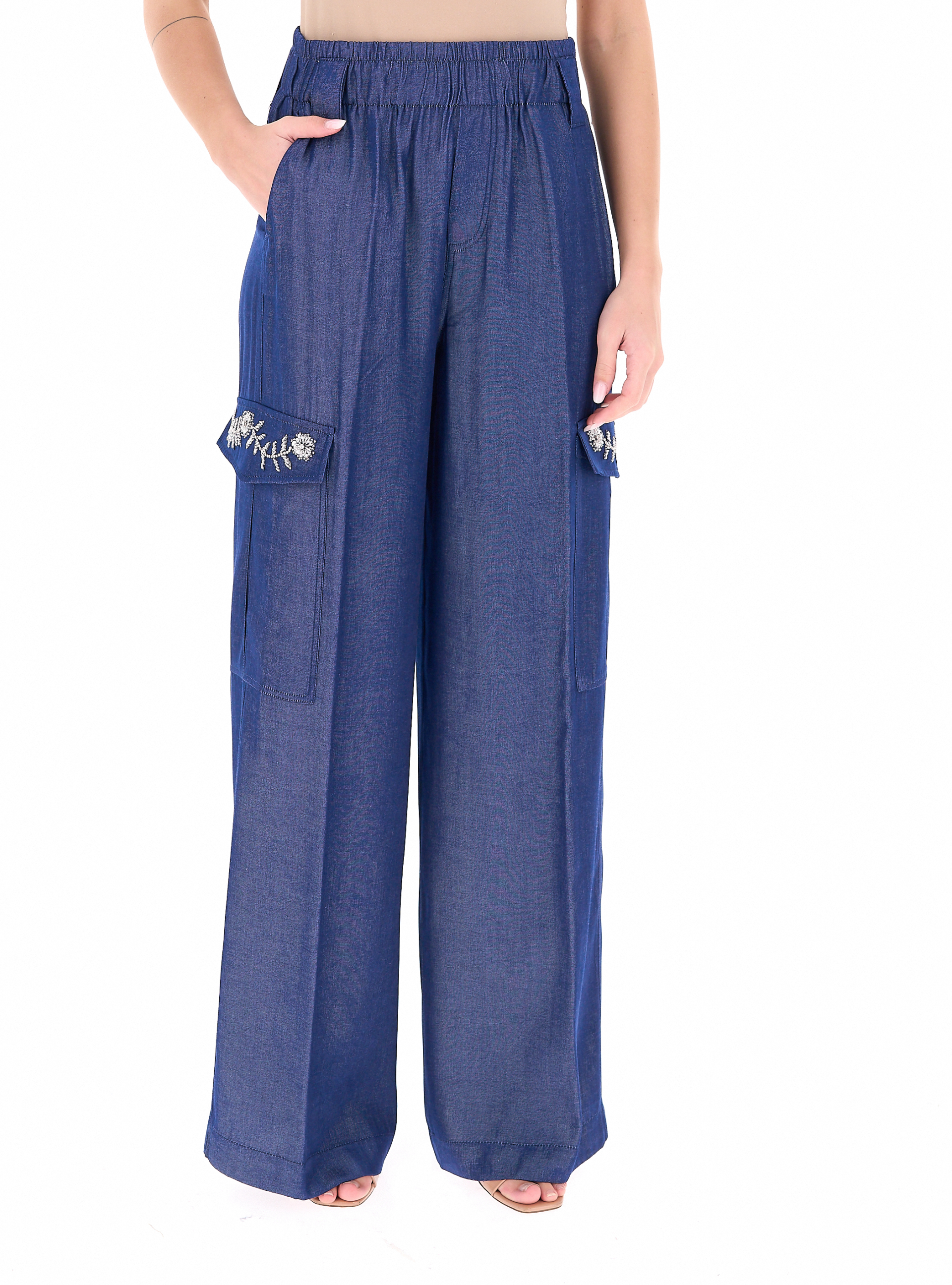 Pantalone misto viscosa BLU 40