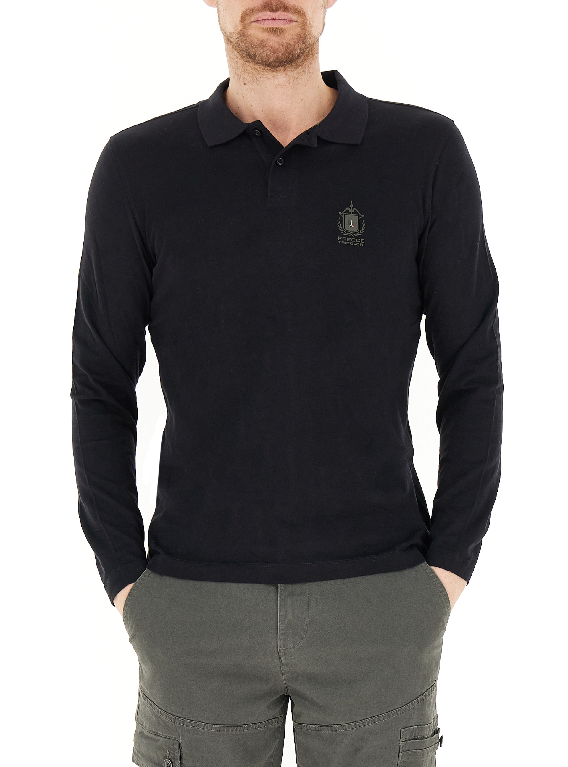 Polo maniche lunghe NERO XL